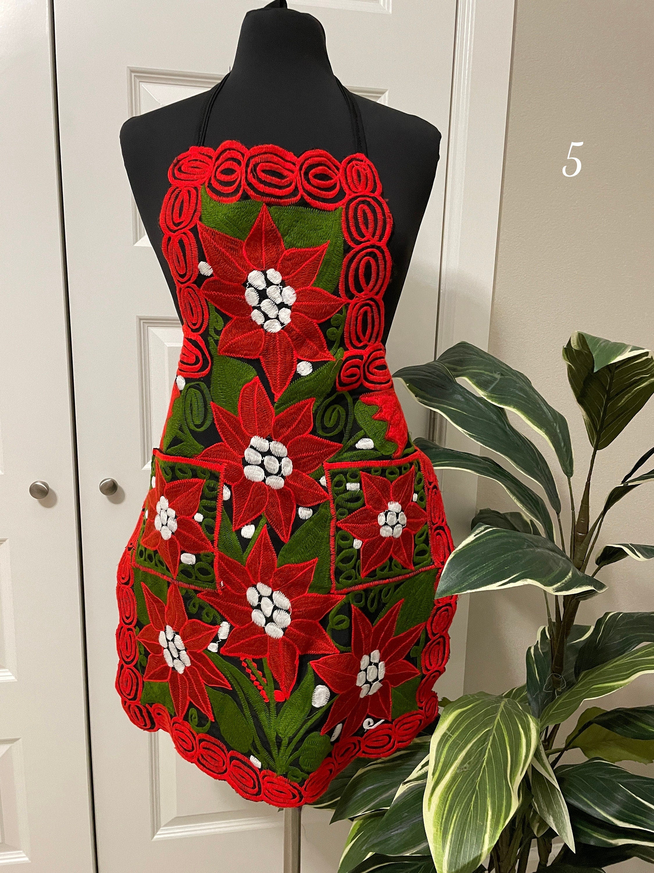 Image of Beautiful Chiapas Embroidered Apron - Artisanal Aprons