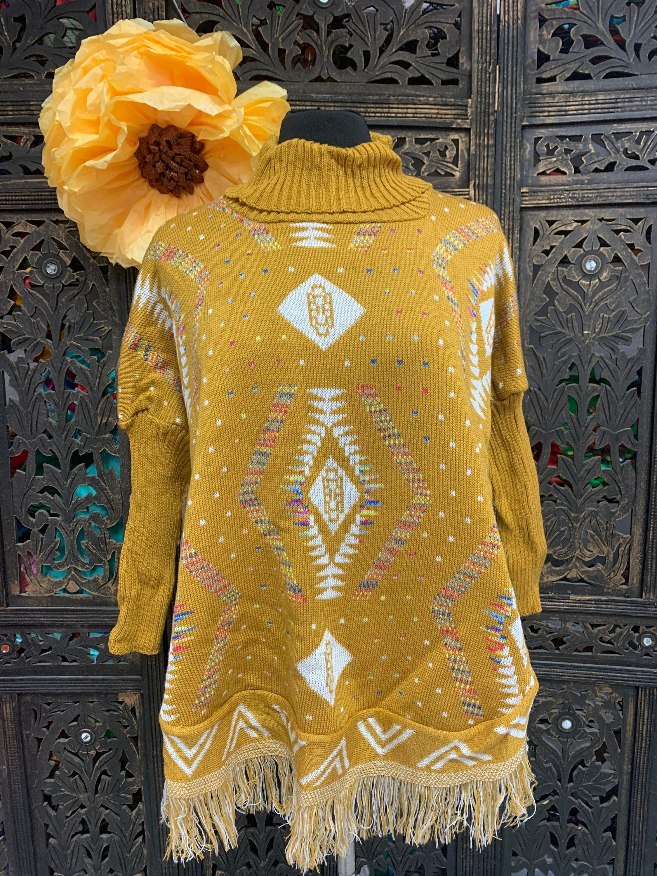 Image of Artisanal Handmade Long Sleeve Mananitas - Mexican Ponchos - Handmade Covering