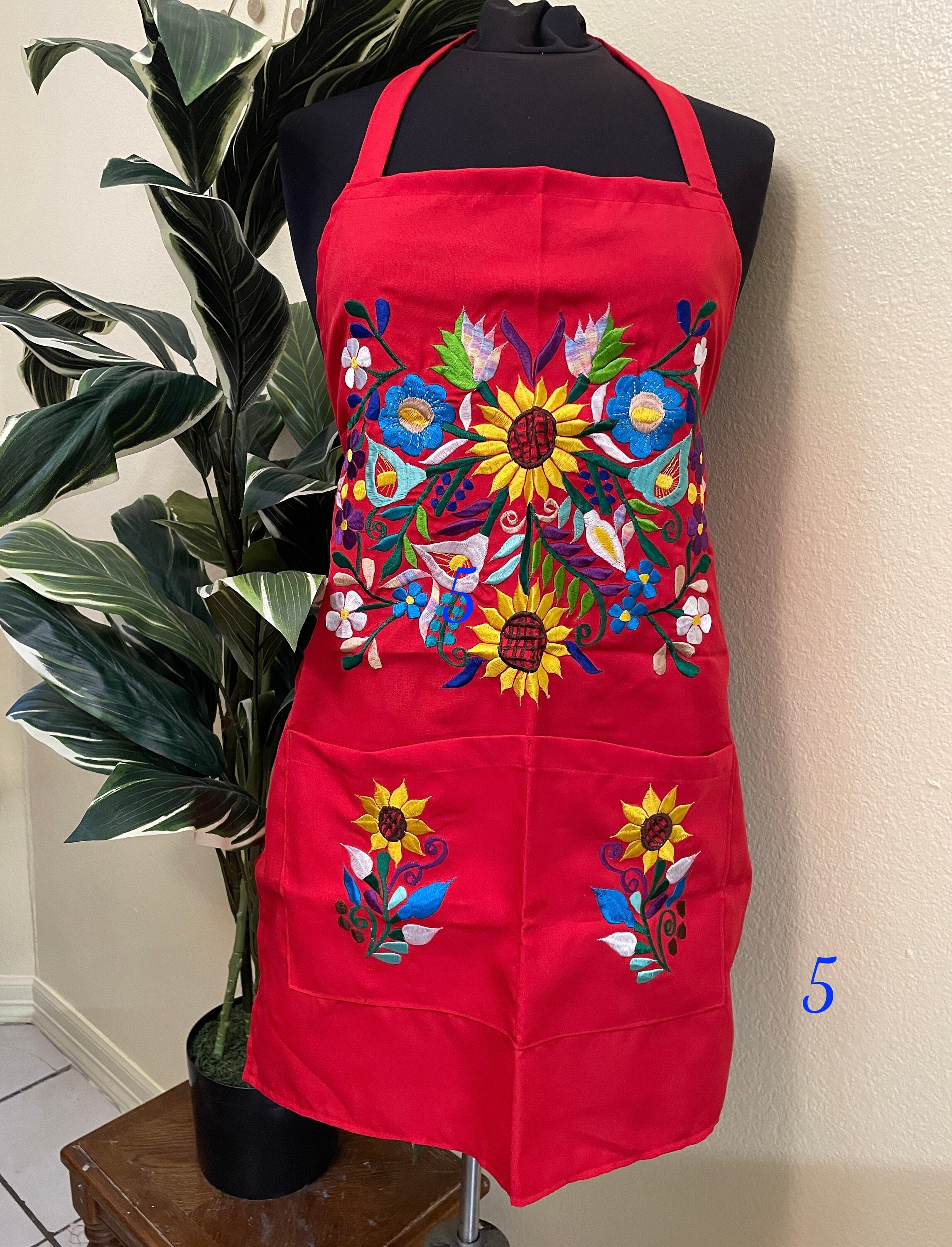 RED Special & Beautiful Embroidered Edition Aprons - Artisan Made Embroidered Aprons