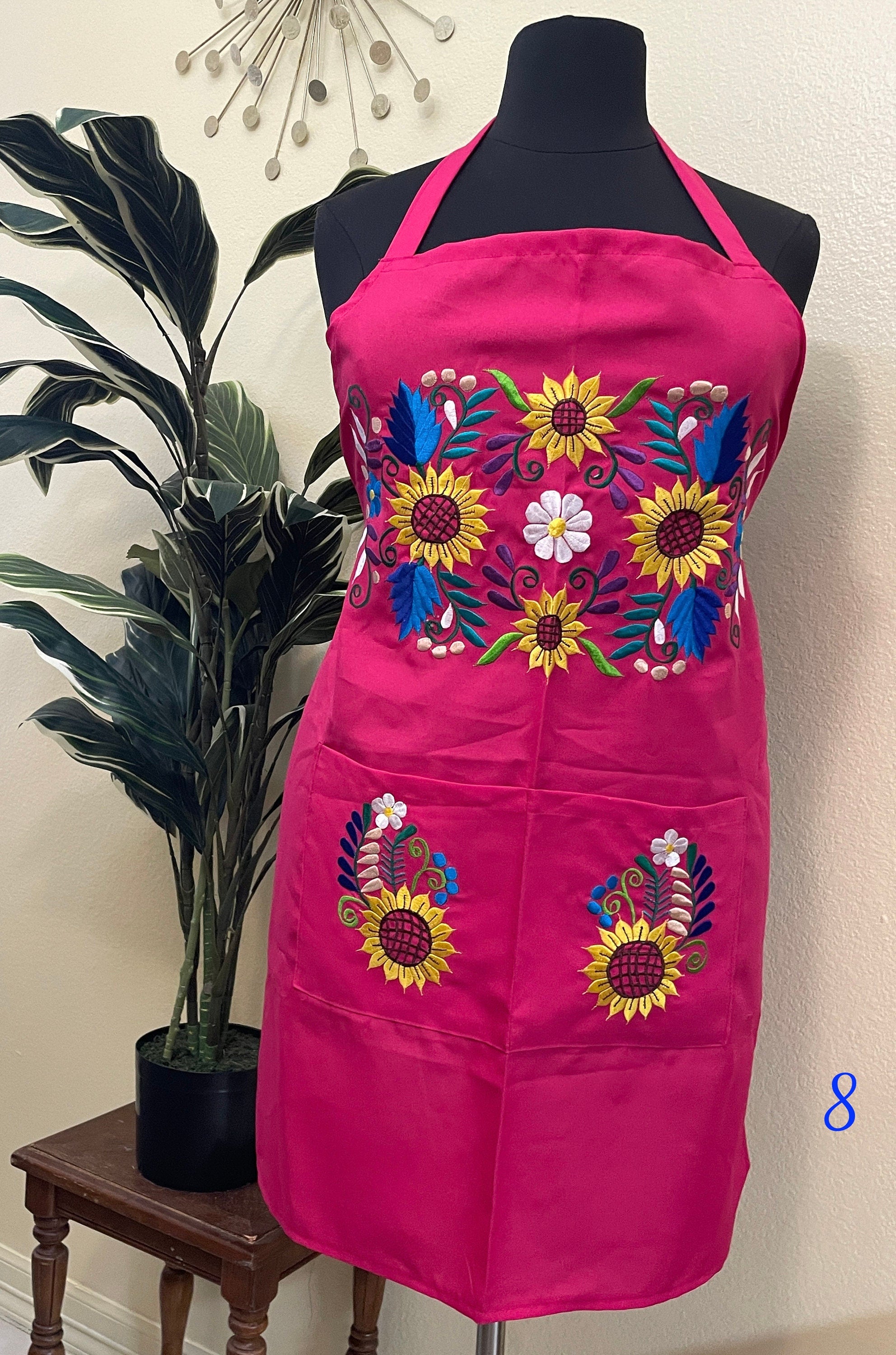 Image of PLUS SIZE - Special & Beautiful Embroidered Edition Aprons - Artisan Made Embroidered Aprons