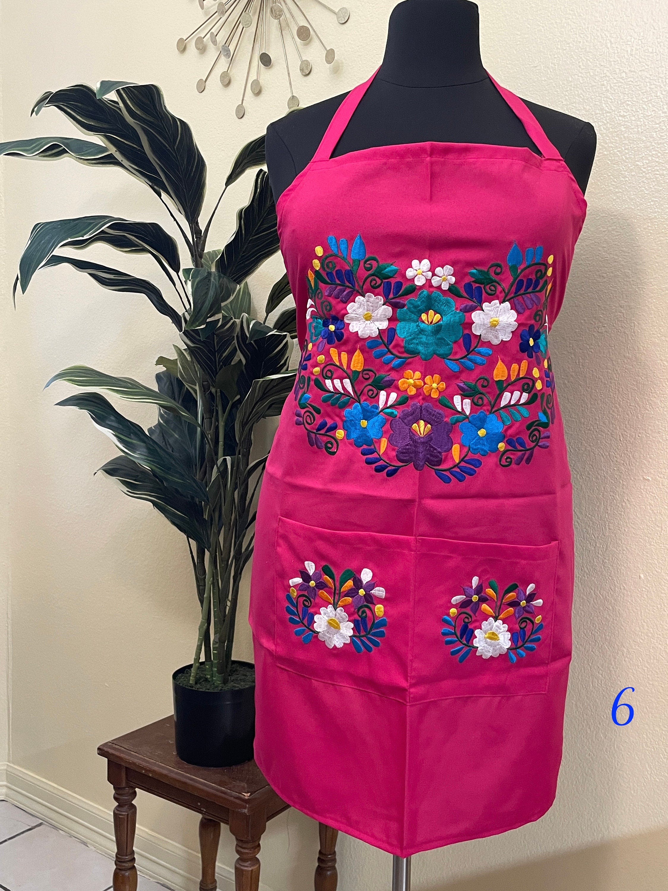 Image of PLUS SIZE - Special & Beautiful Embroidered Edition Aprons - Artisan Made Embroidered Aprons