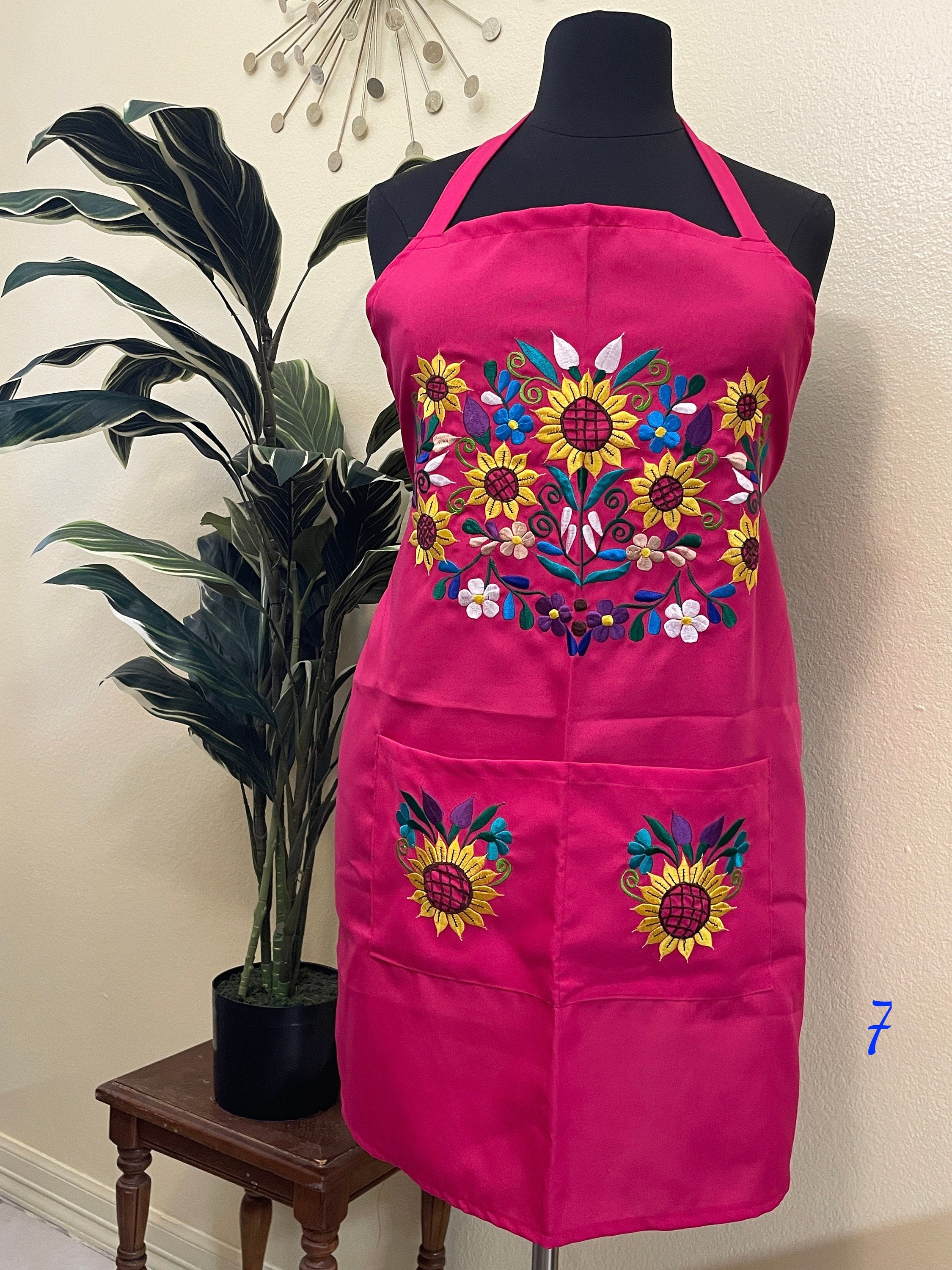 Image of PLUS SIZE - Special & Beautiful Embroidered Edition Aprons - Artisan Made Embroidered Aprons