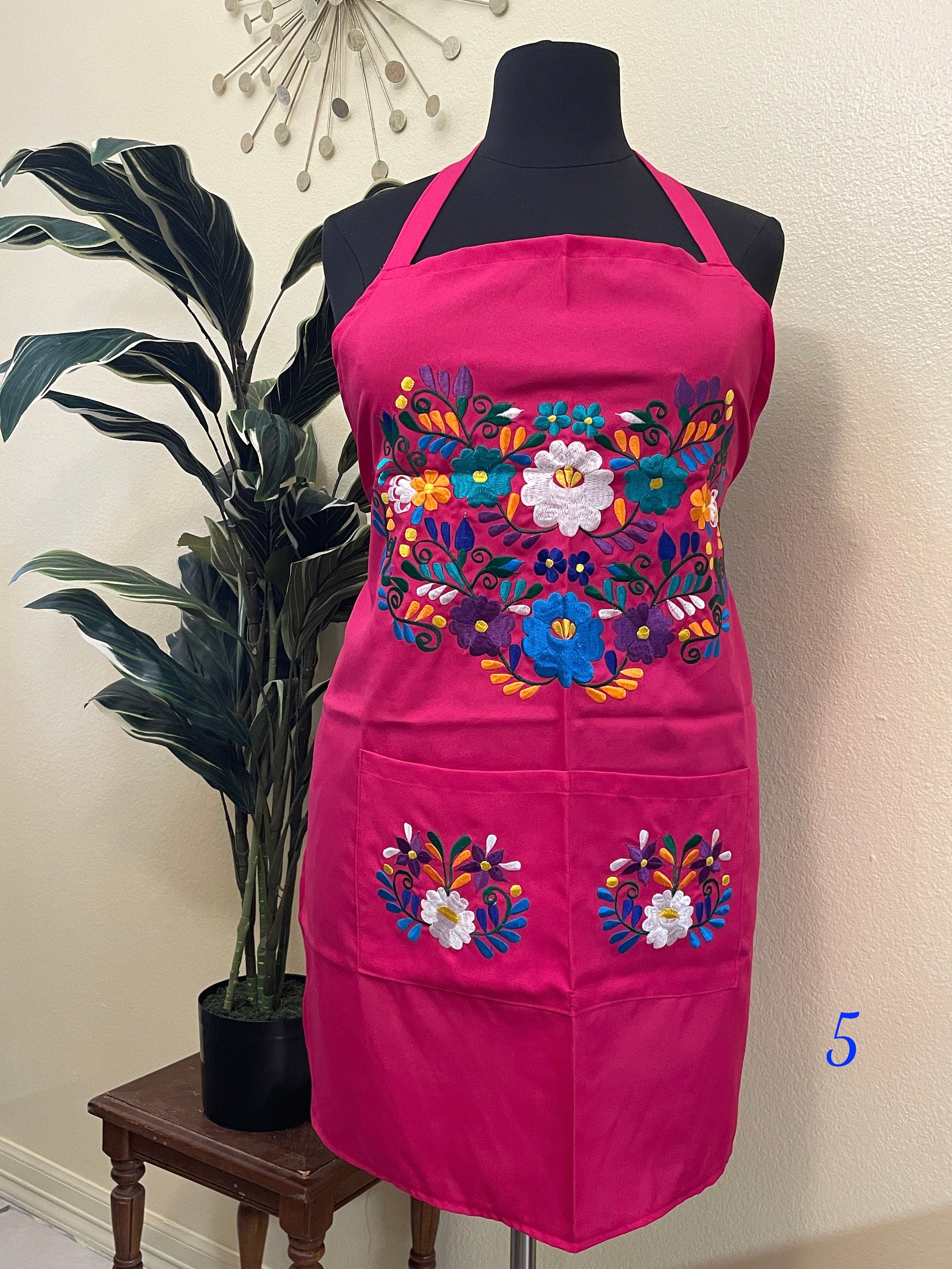 Image of PLUS SIZE - Special & Beautiful Embroidered Edition Aprons - Artisan Made Embroidered Aprons