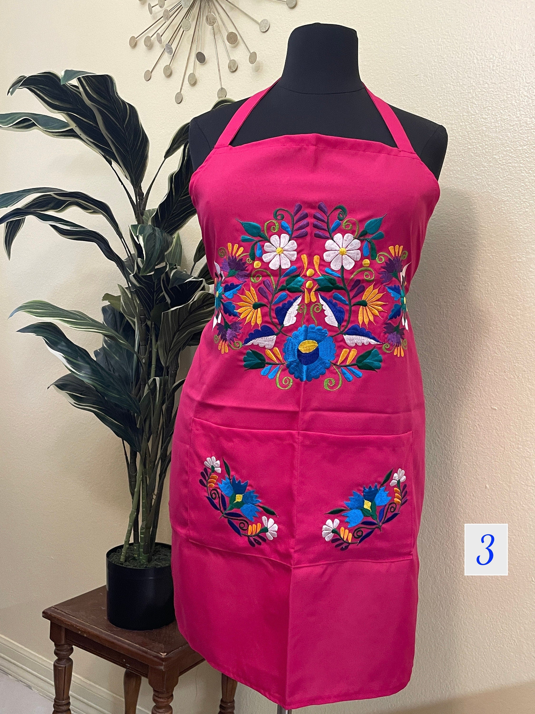 PLUS SIZE - Special & Beautiful Embroidered Edition Aprons - Artisan Made Embroidered Aprons