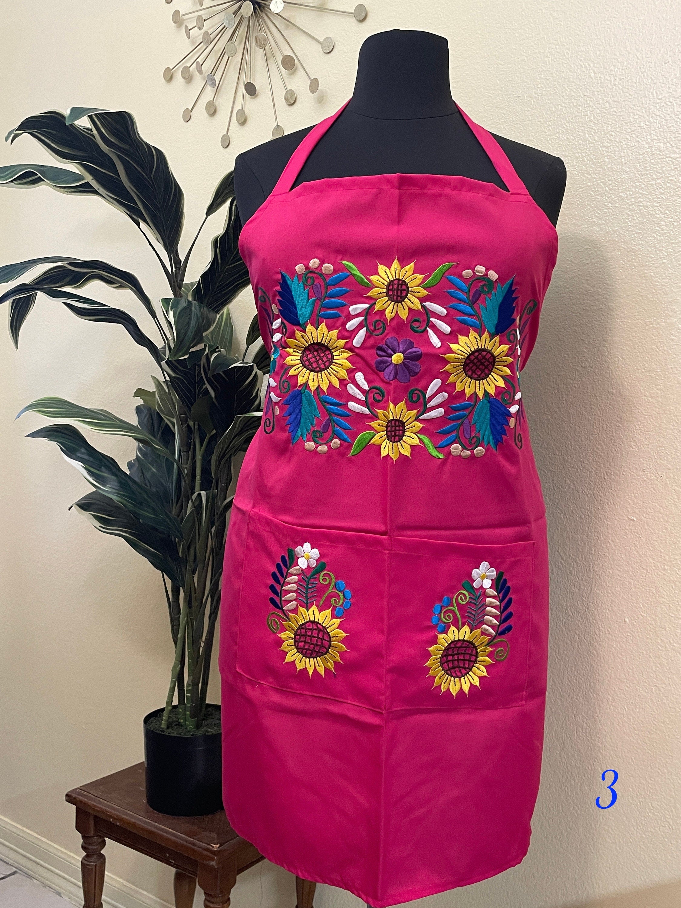 PLUS SIZE - Special & Beautiful Embroidered Edition Aprons - Artisan Made Embroidered Aprons
