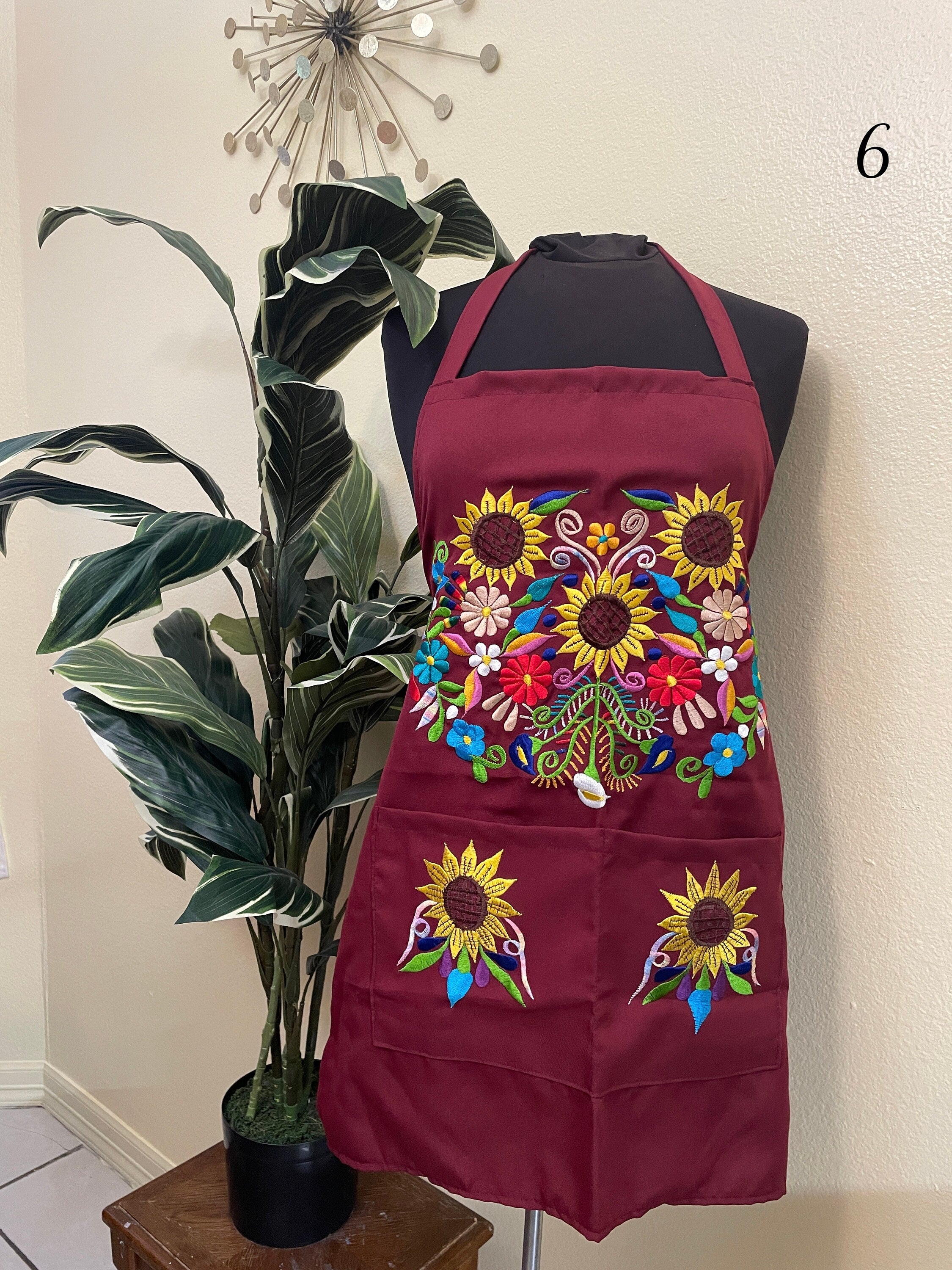 WINE - Special & Beautiful Embroidered Edition Aprons - Artisan Made Embroidered Aprons