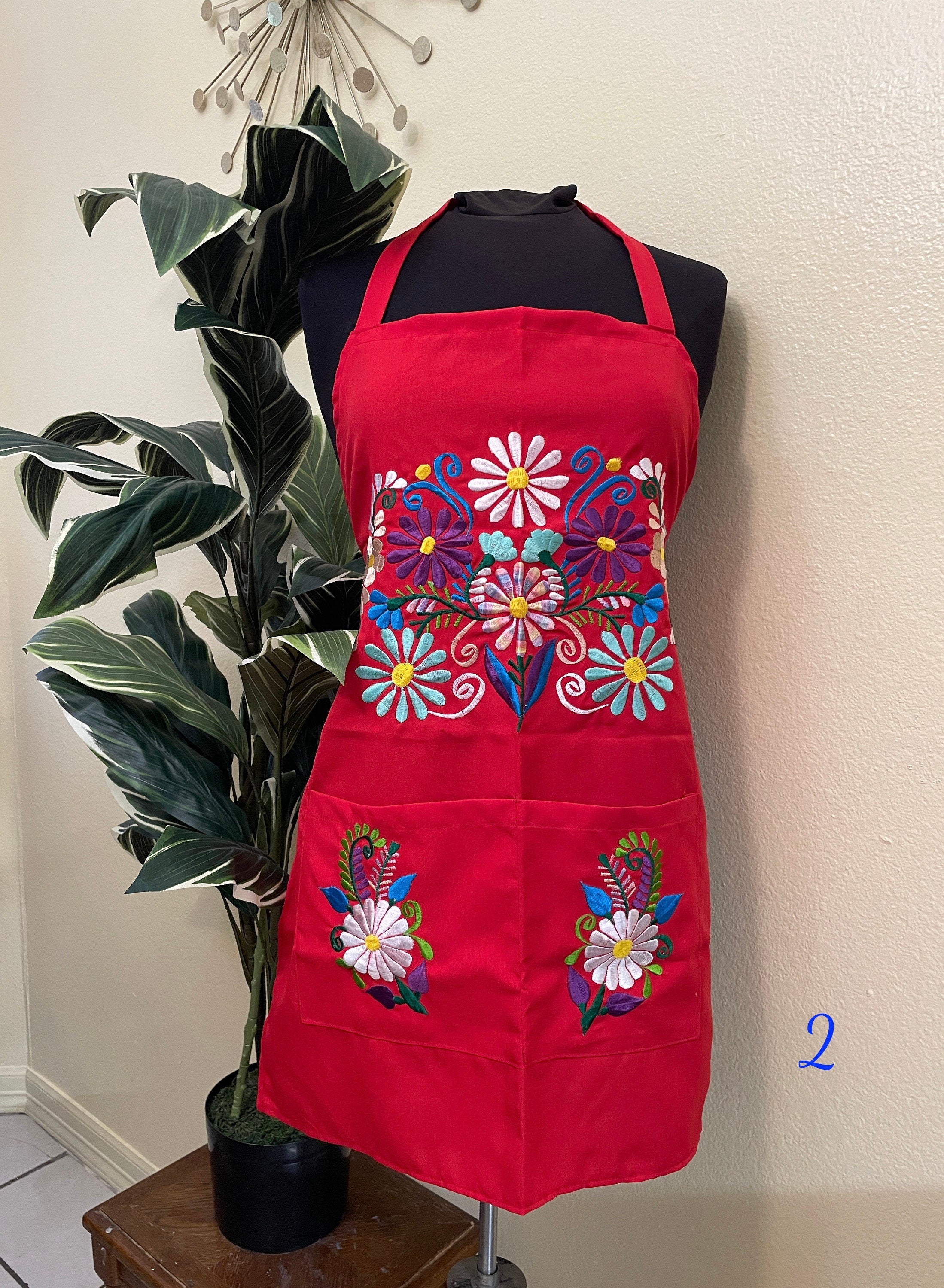 RED Special & Beautiful Embroidered Edition Aprons - Artisan Made Embroidered Aprons
