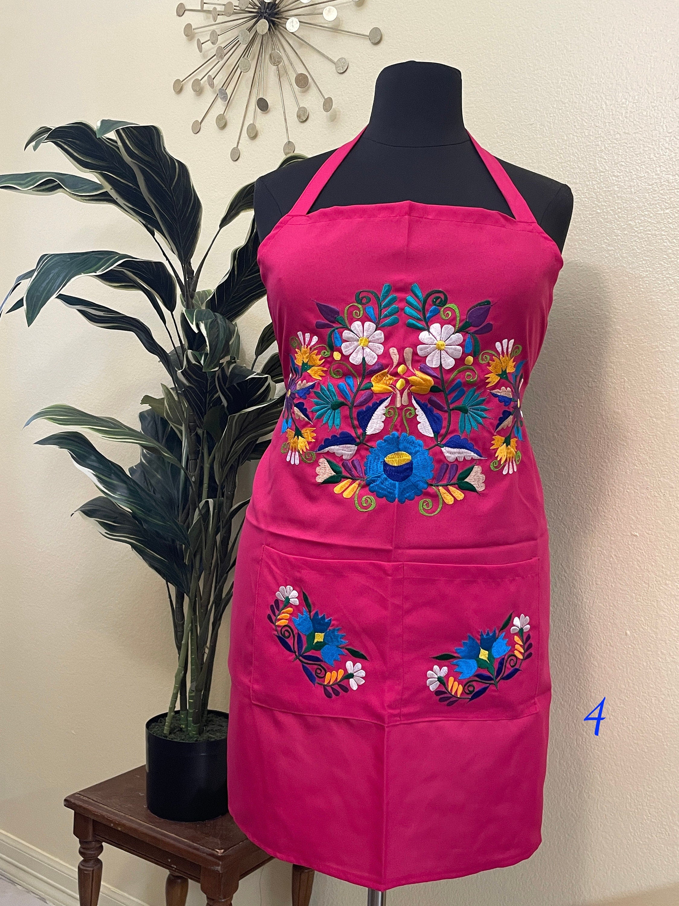 Image of PLUS SIZE - Special & Beautiful Embroidered Edition Aprons - Artisan Made Embroidered Aprons