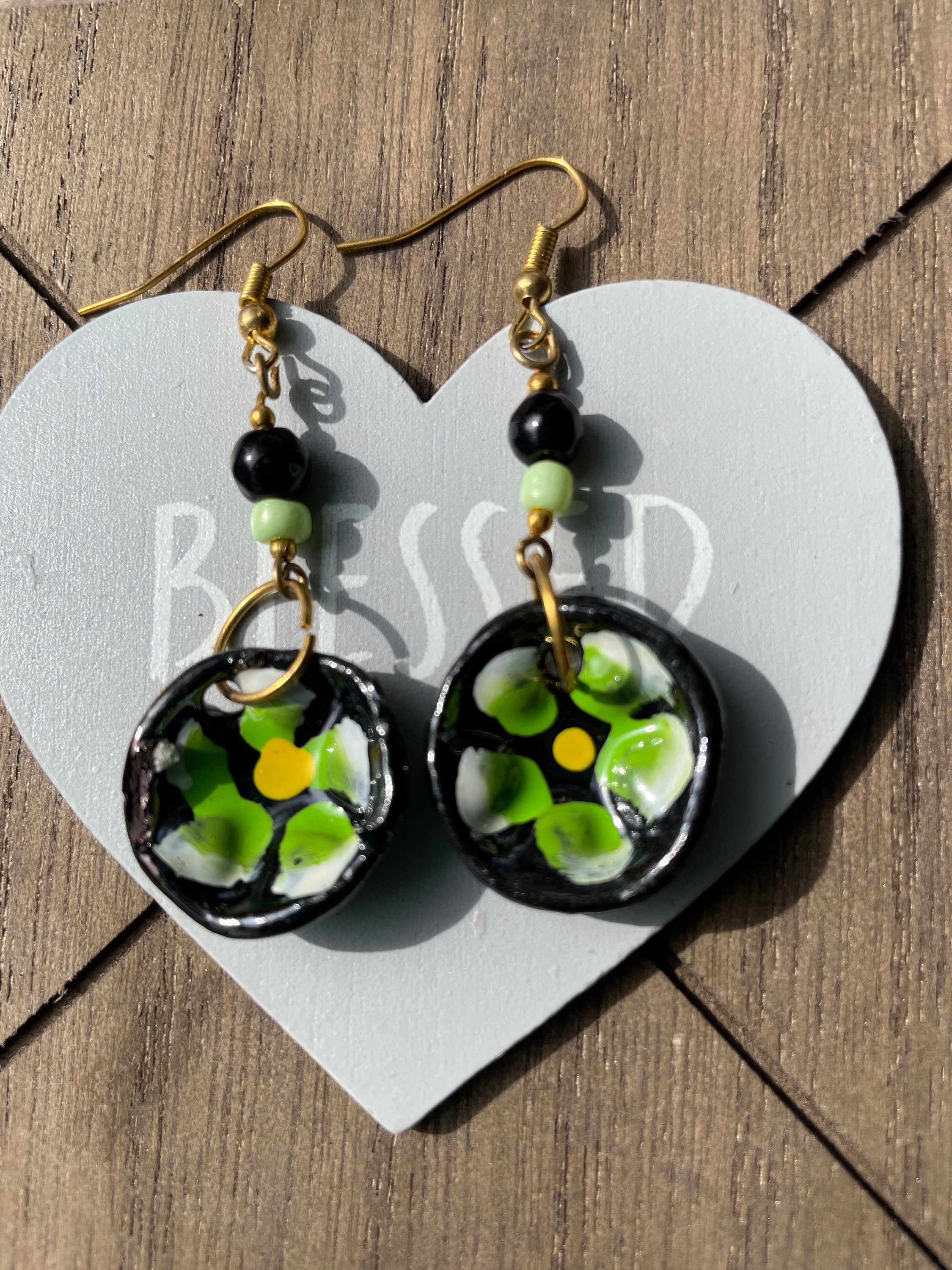 Image of Beautiful Handmade Artisanal Earrings - Mexican Pottery Earrings