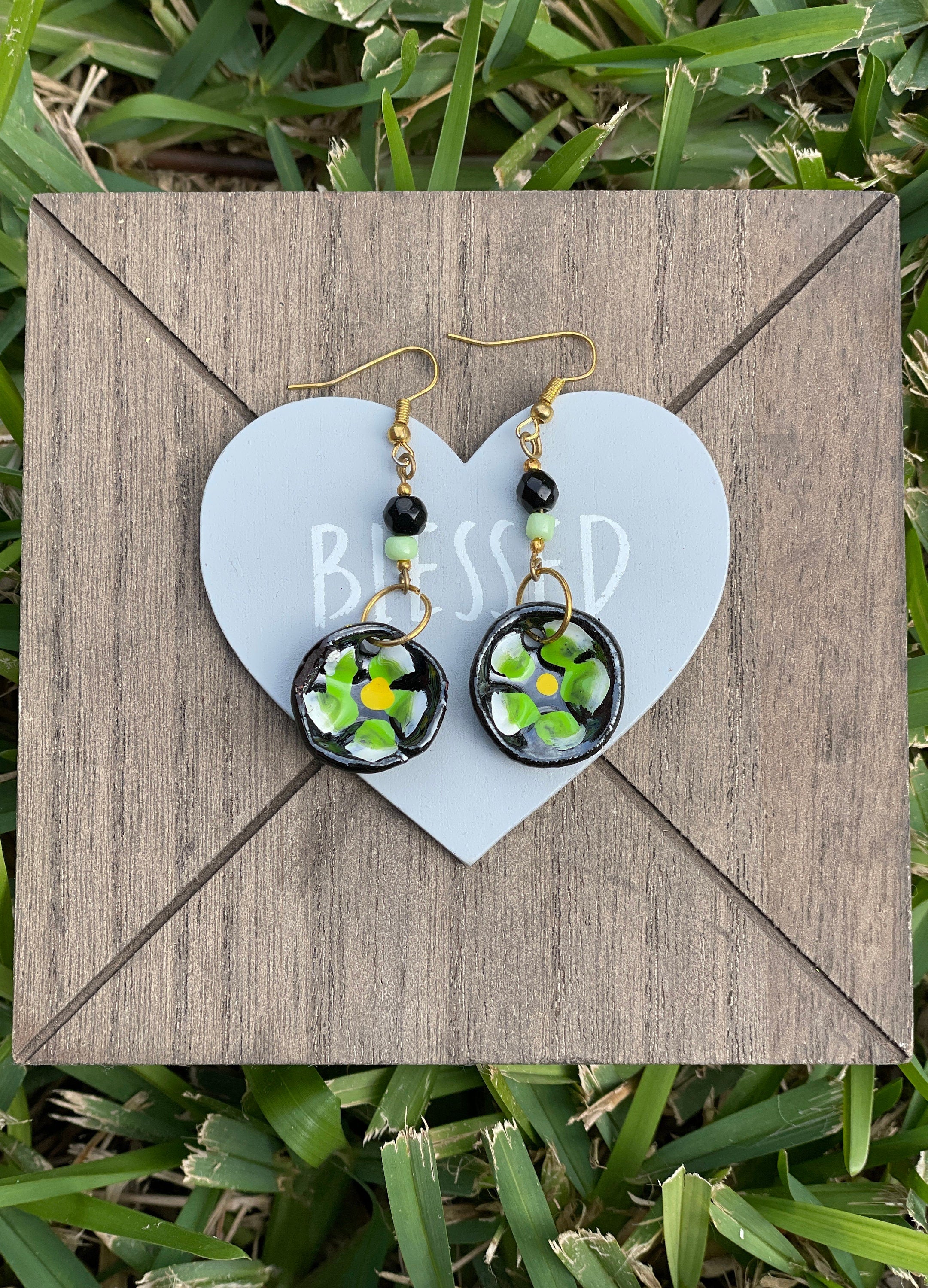 Image of Beautiful Handmade Artisanal Earrings - Mexican Pottery Earrings