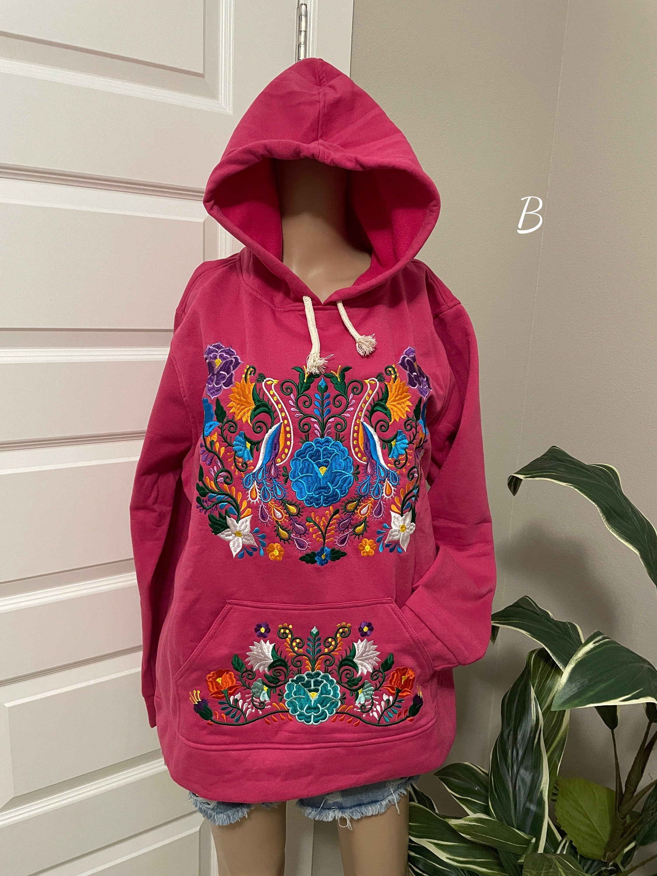 Image of Medium size - Mexican Embroidered Pullover Sweaters - Floral Embroidered Sweaters