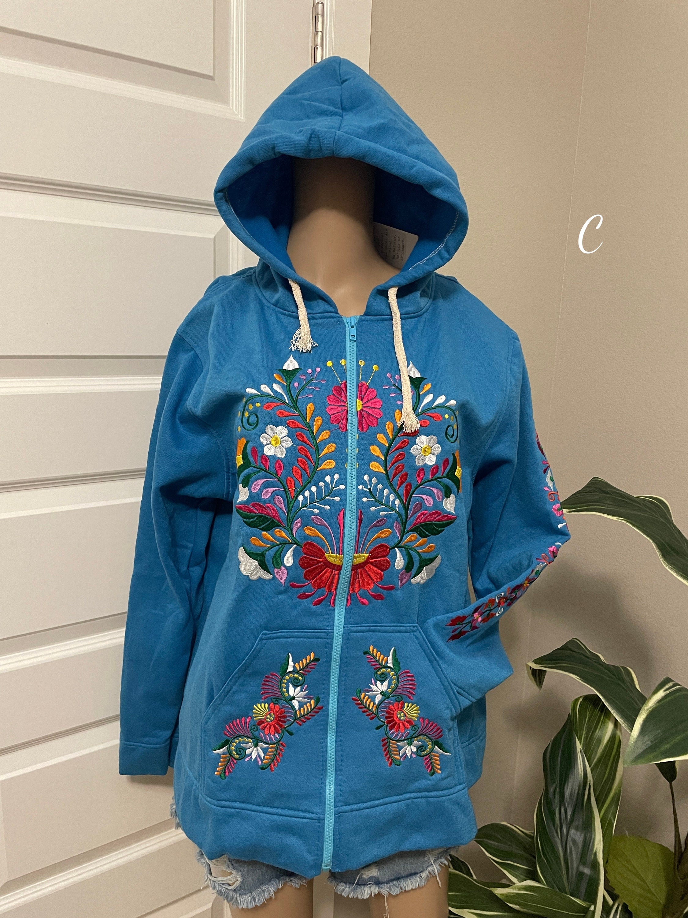 Image of Medium size - Mexican Embroidered Pullover Sweaters - Floral Embroidered Sweaters