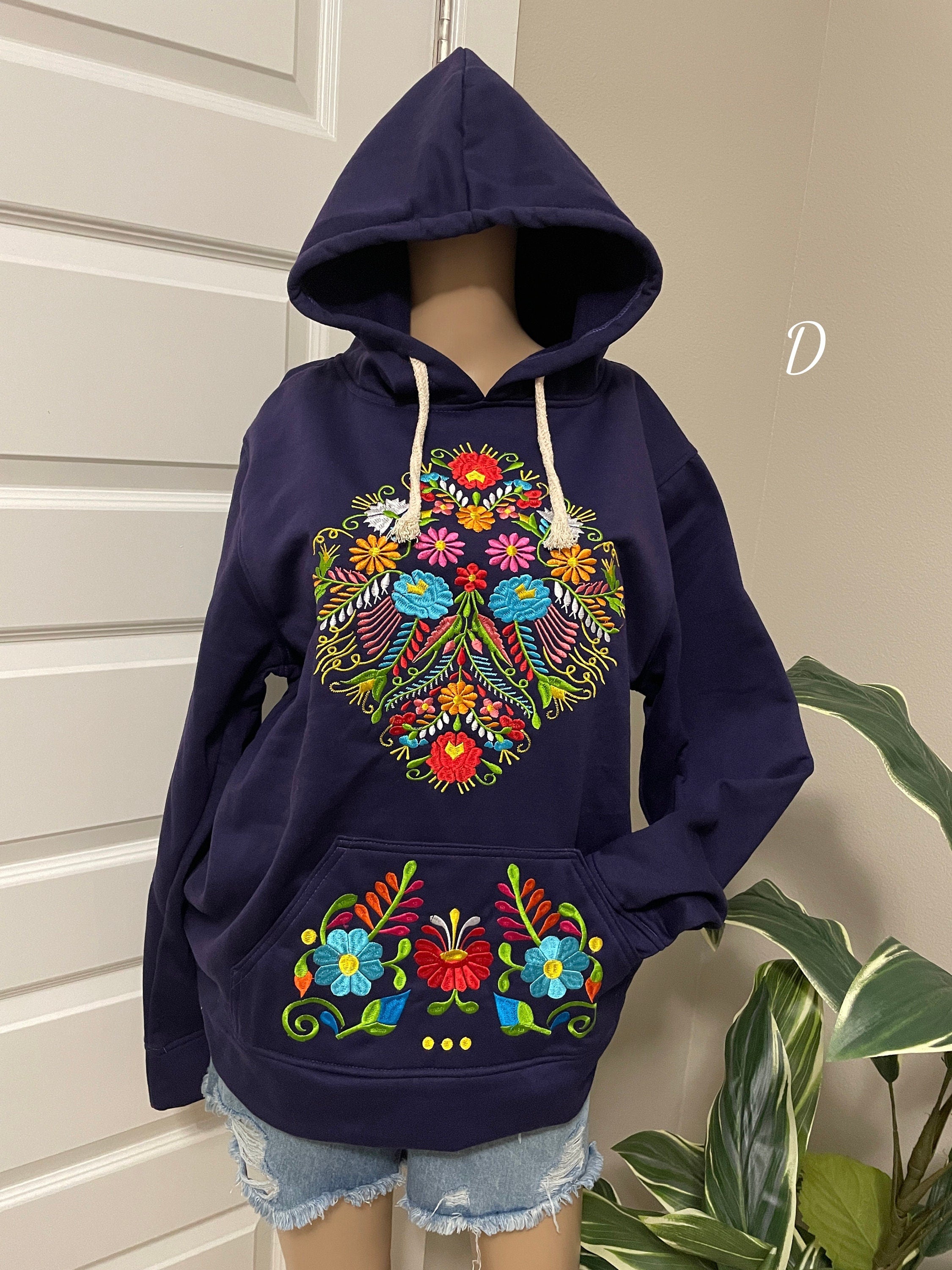 Image of Medium size - Mexican Embroidered Pullover Sweaters - Floral Embroidered Sweaters