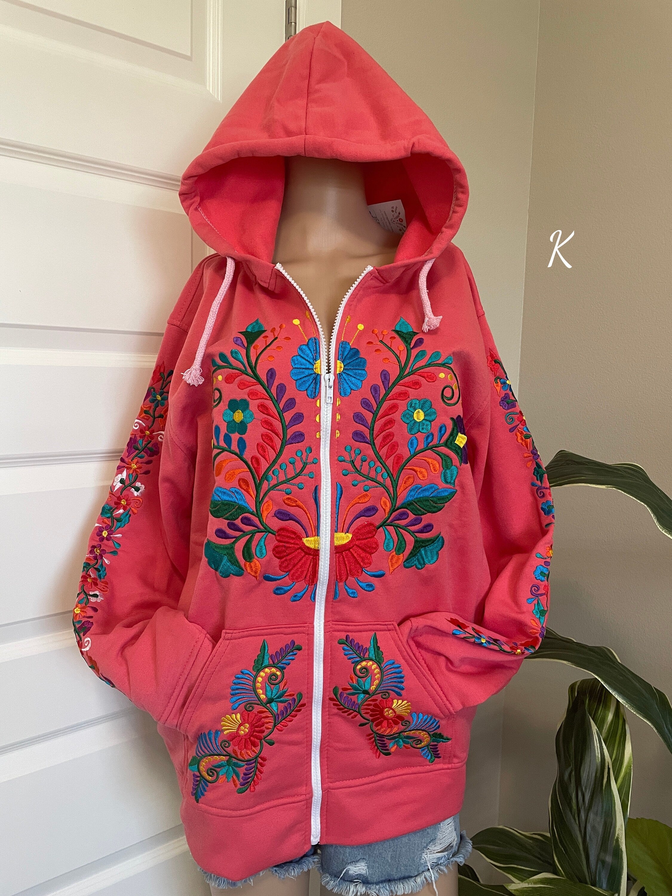 Image of Medium size - Mexican Embroidered Pullover Sweaters - Floral Embroidered Sweaters