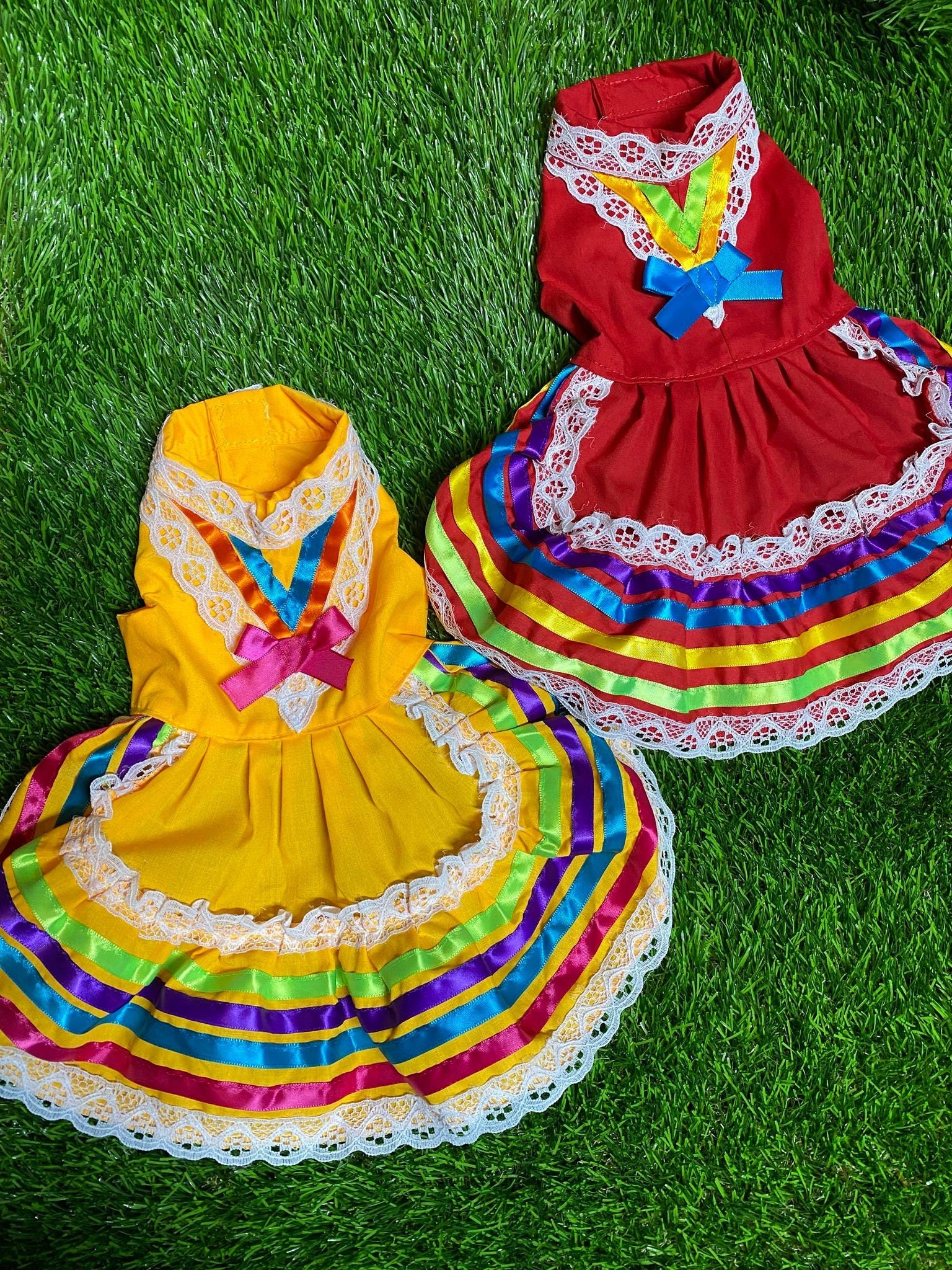 Image of Doggy/Kitty Breed Embroidered Jalisco Dress - Handmade Dog/Cats Clothing