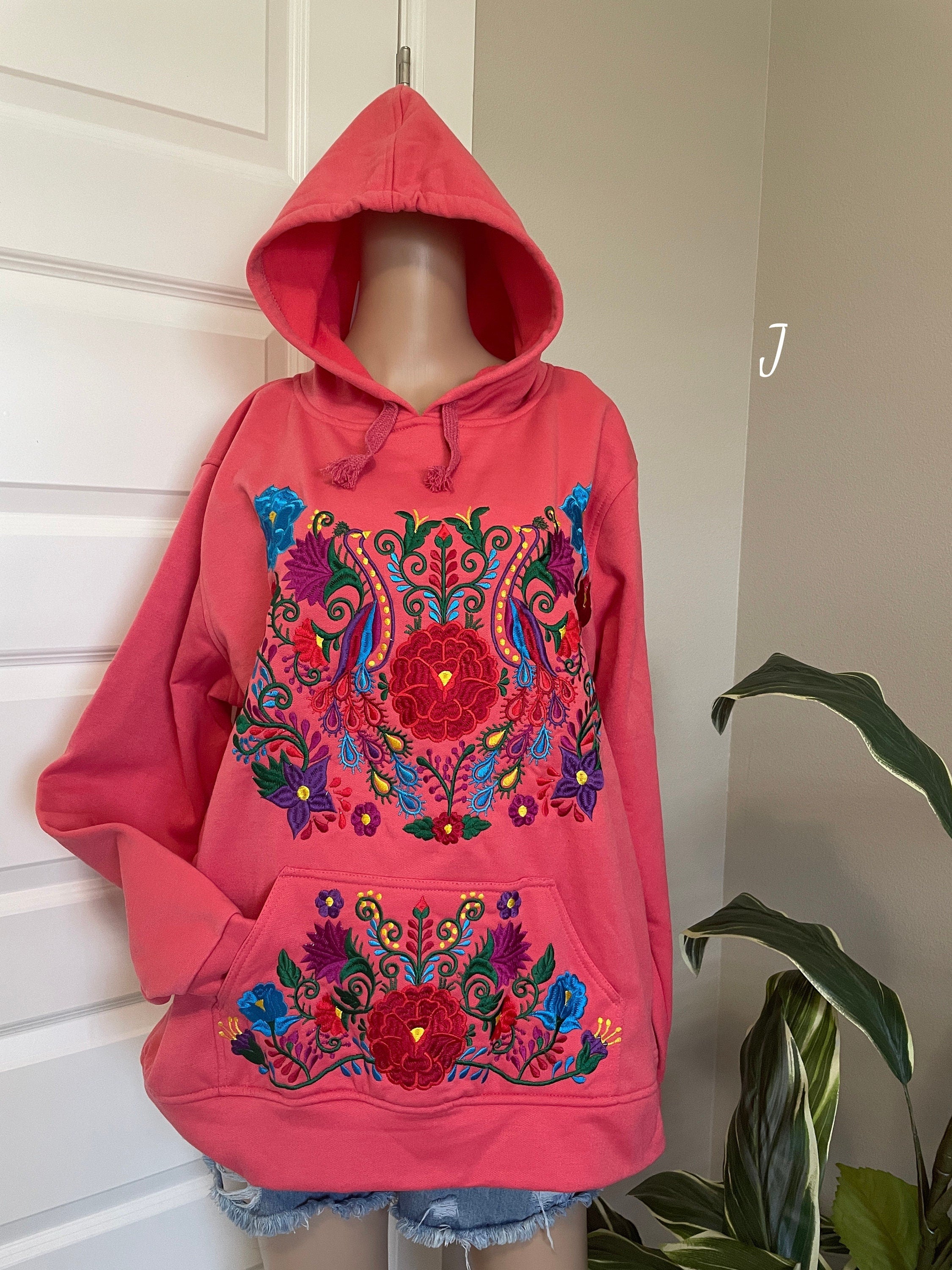 Image of Medium size - Mexican Embroidered Pullover Sweaters - Floral Embroidered Sweaters