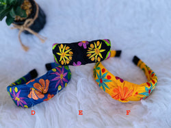 Image of Hand Embroidered Floral Headbands - Artisanal Headbands - Handcrafted Headbands - A