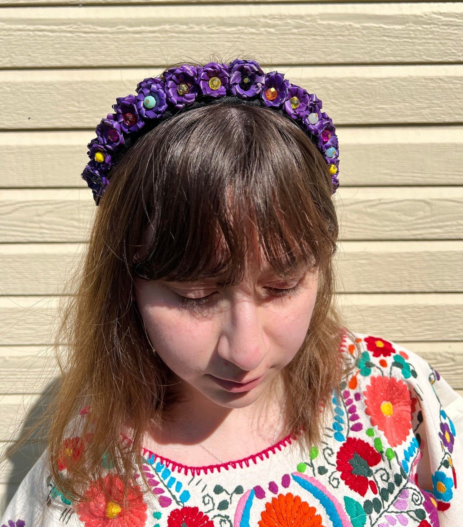 Image of Beautiful Handwoven Palm Leaf Flower Headbands