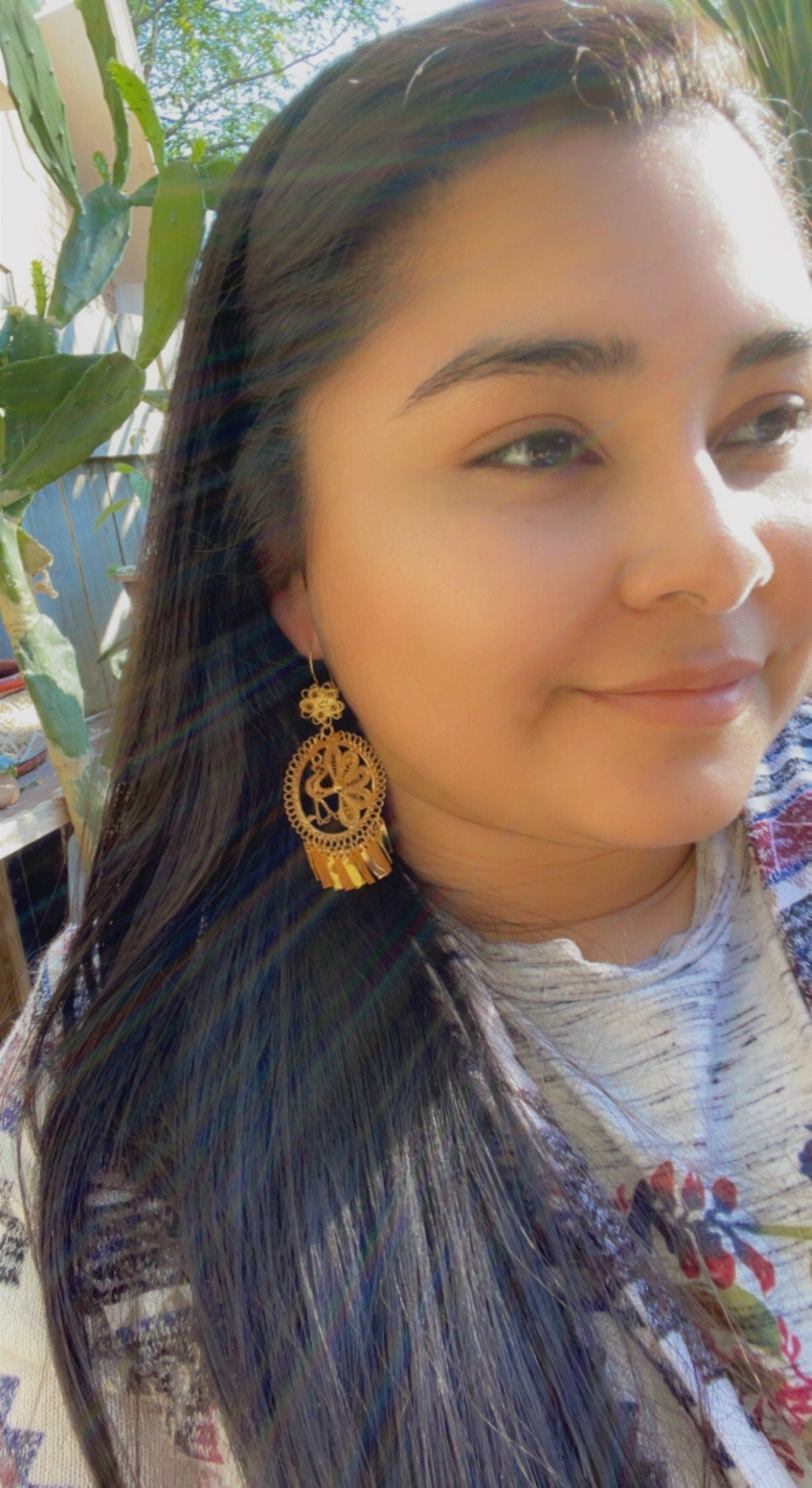 Image of Peacock Mexican Artisanal Earrings - Beautiful Folkloric Earrings made by our Oaxaca Artisan Partners