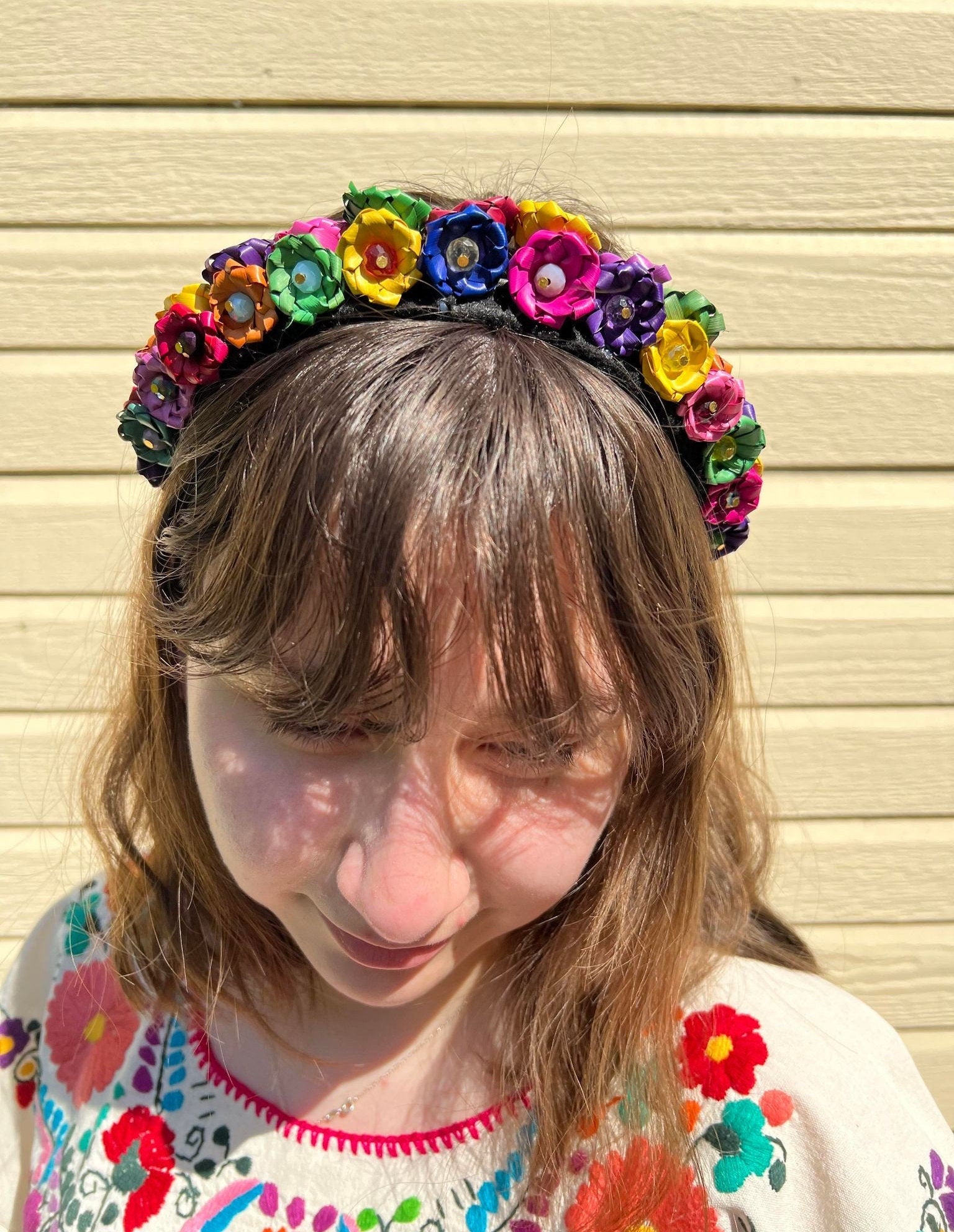 Image of Beautiful Handwoven Palm Leaf Flower Headbands