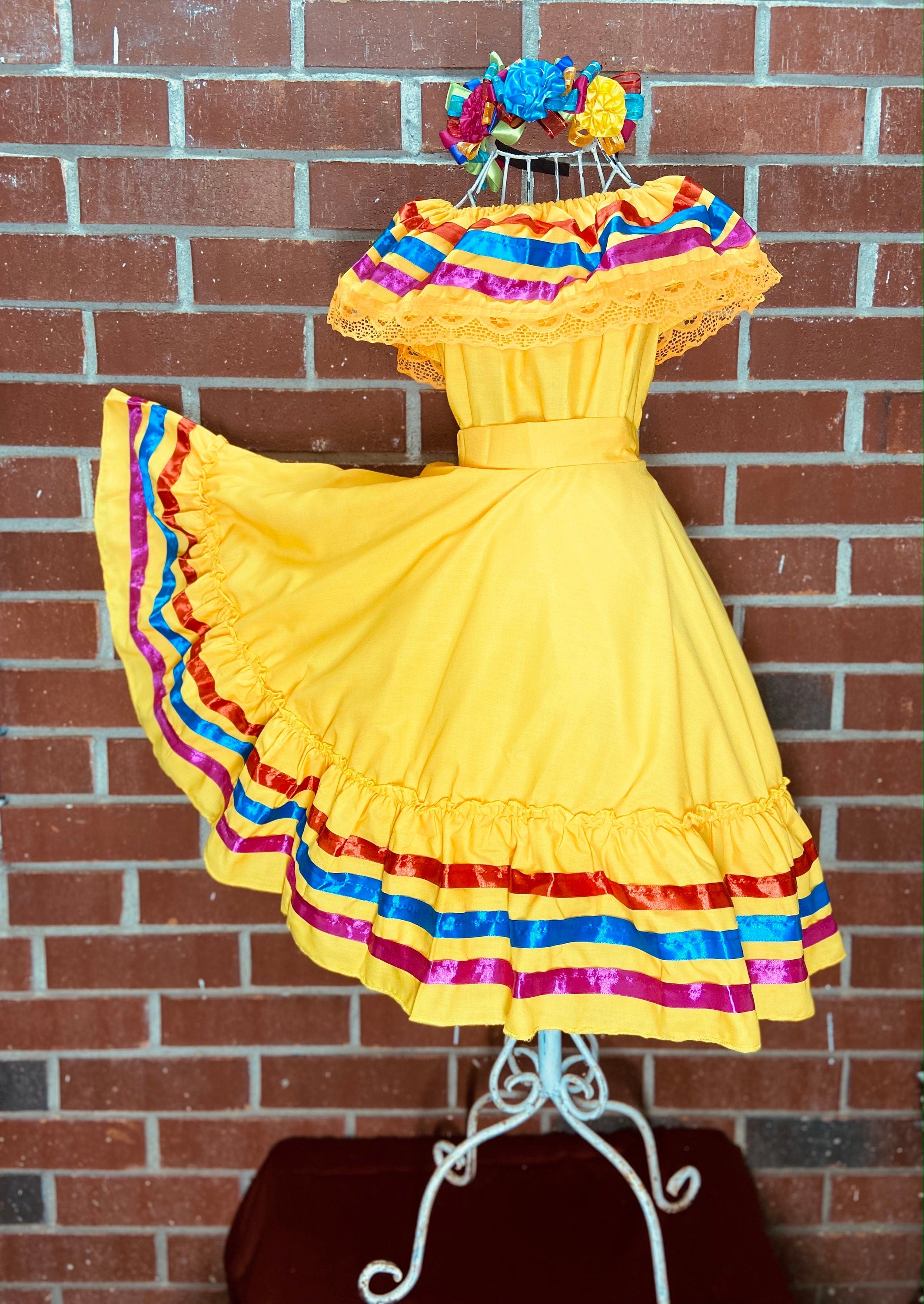 Image of Gorgeous 2 Piece Folkloric Outfit, perfect for Fiesta, Dance, Festivals & Pageants