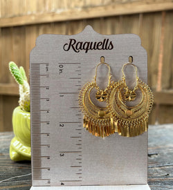 Image of India Daisy-Traditional Mexican Artisanal Earrings-Gold/Silver Plated Circular Floral Folkloric Earrings made by our Oaxaca Artisan Partners