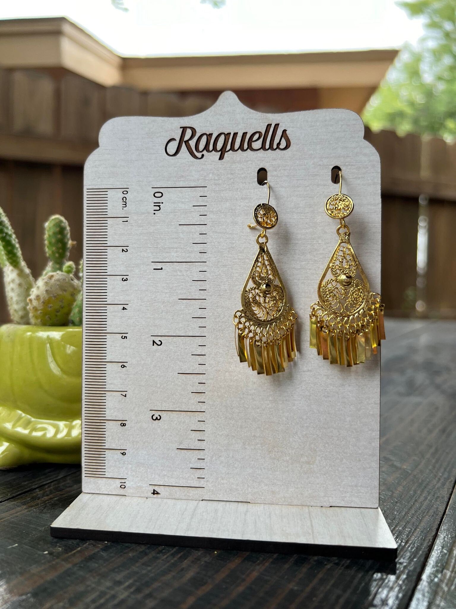 Image of Gota Rellena - Mexican Artisanal Earrings- Beautiful Filigree Gold Plated Rain Drop Folkloric Earrings made by our Oaxaca Artisan Partners