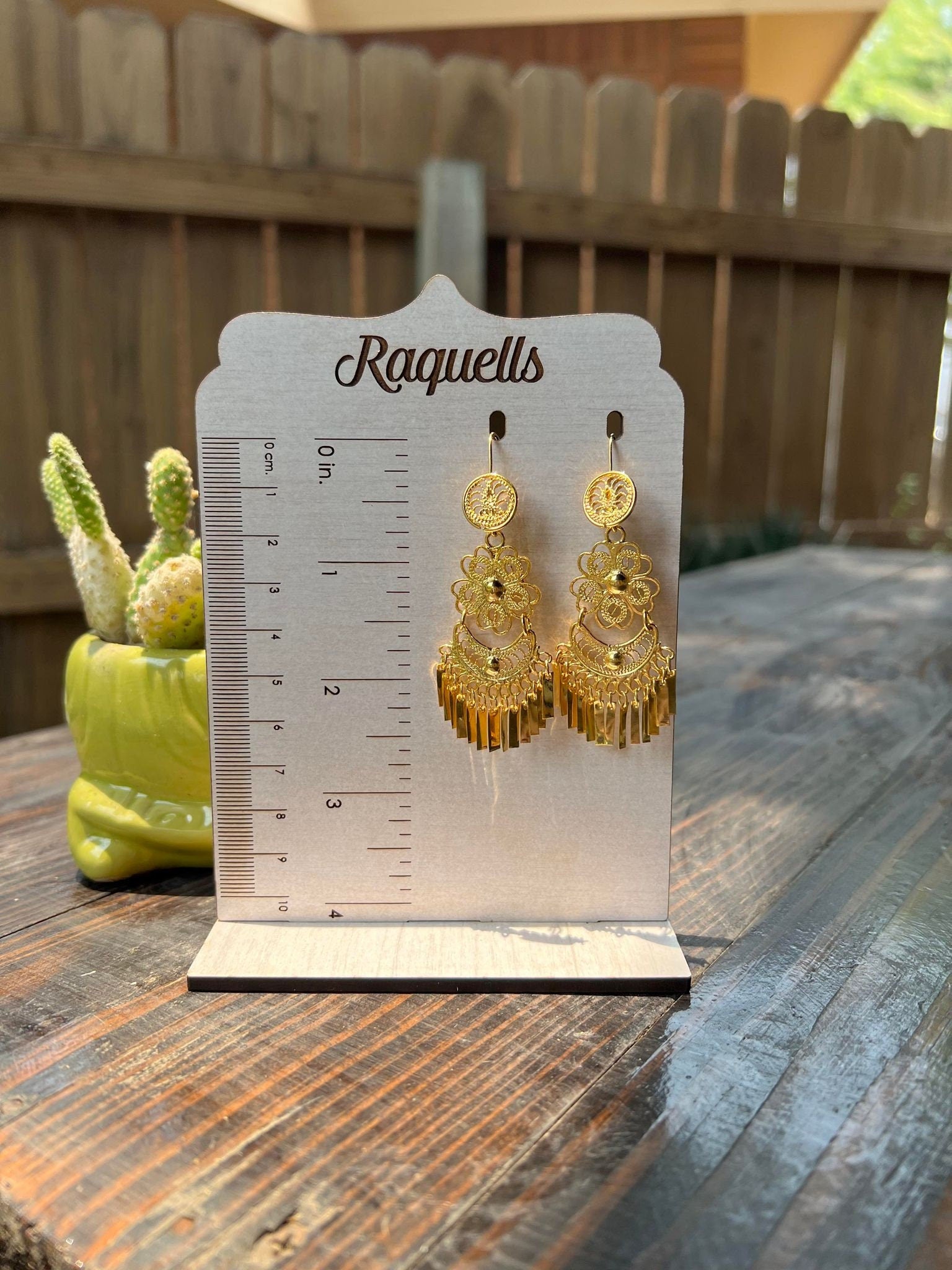 Image of Margarita Luna- Mexican Artisanal Earrings- Beautiful Filigree Gold Plated Folkloric Earrings made by our Oaxaca Artisan Partners