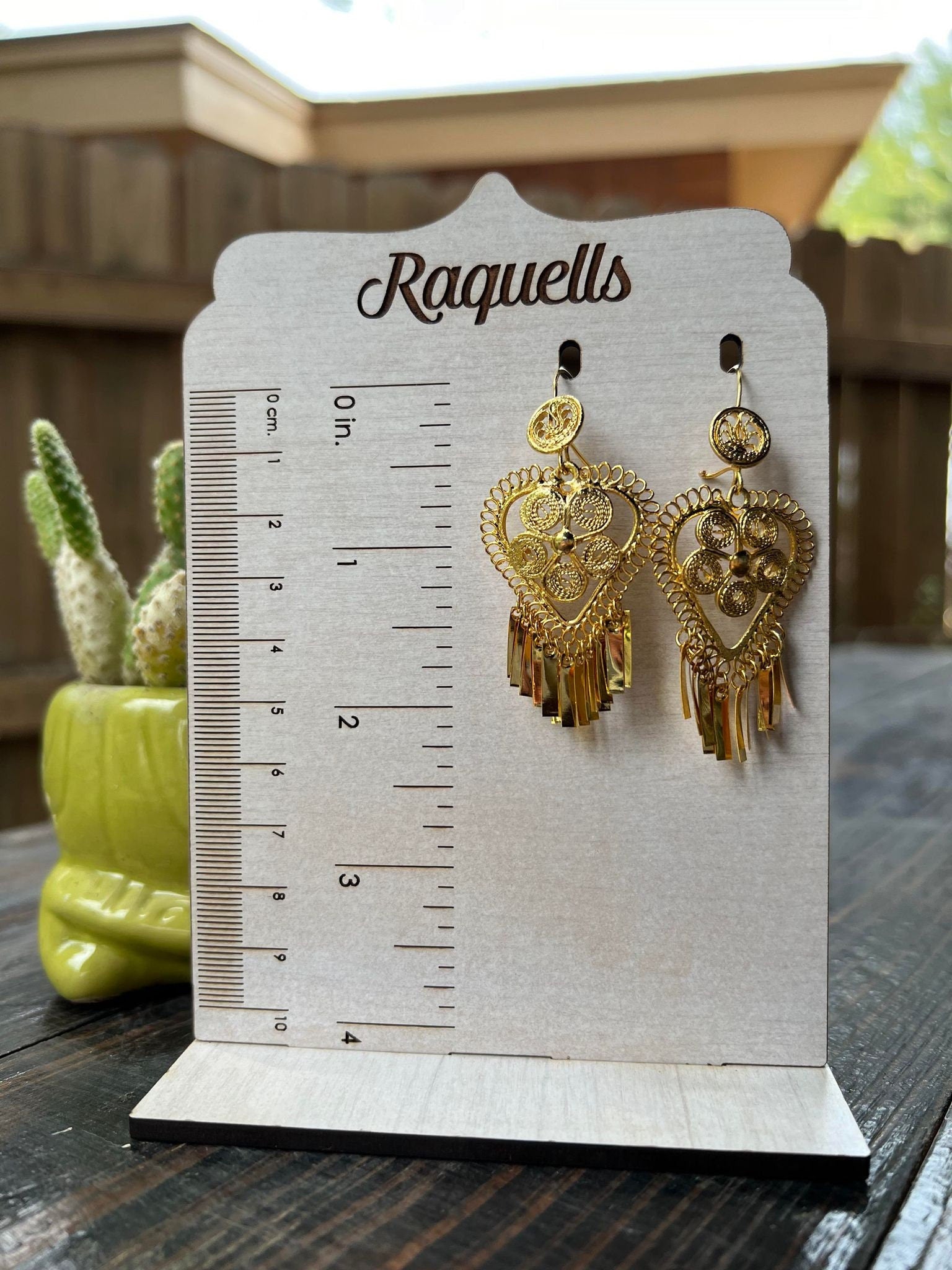 Image of Corazon Relieve - Mexican Artisanal Earrings- Beautiful Filigree Gold Plated Folkloric Earrings made by our Oaxaca Artisan Partners