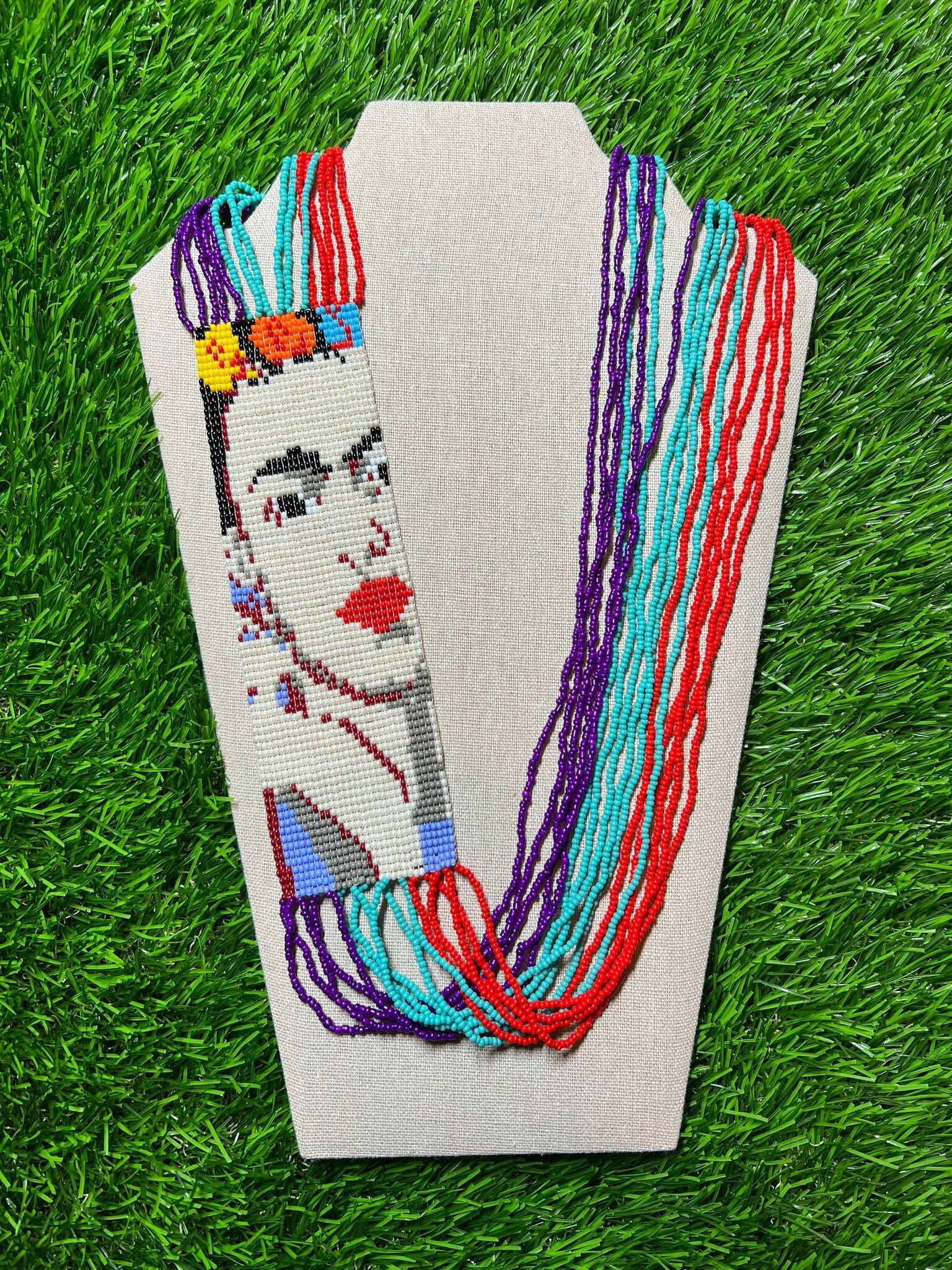 Image of Beautiful Artisanal Mexican Beaded Frida Necklace - Made by our Oaxaca Artisan Partners