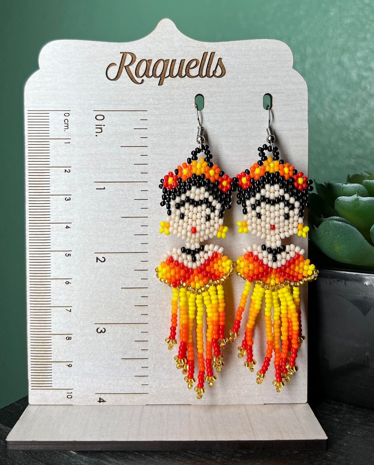 Image of Beautiful Beaded Handmade Frida Earrings - Artisan Made Jewelry