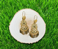 Image of Margarita Luna- Mexican Artisanal Earrings- Beautiful Filigree Gold Plated Folkloric Earrings made by our Oaxaca Artisan Partners