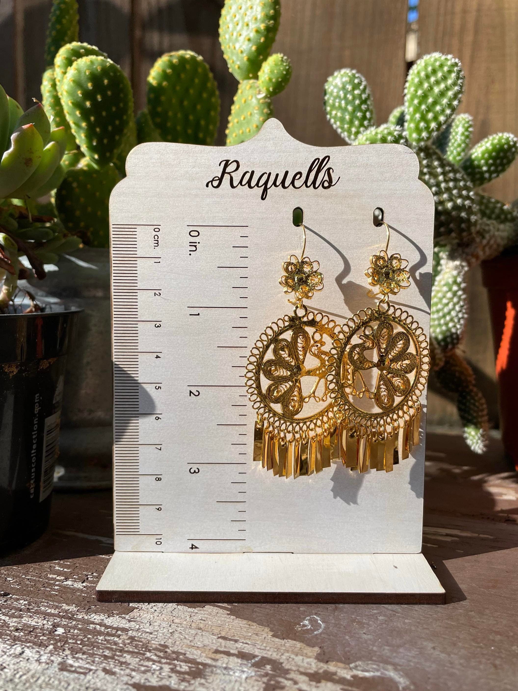 Image of Peacock-Gorgeous & Elegant Mexican Artisanal Gold Plated Filigree Earrings - Beautifully made by our Oaxaca Artisan Partners