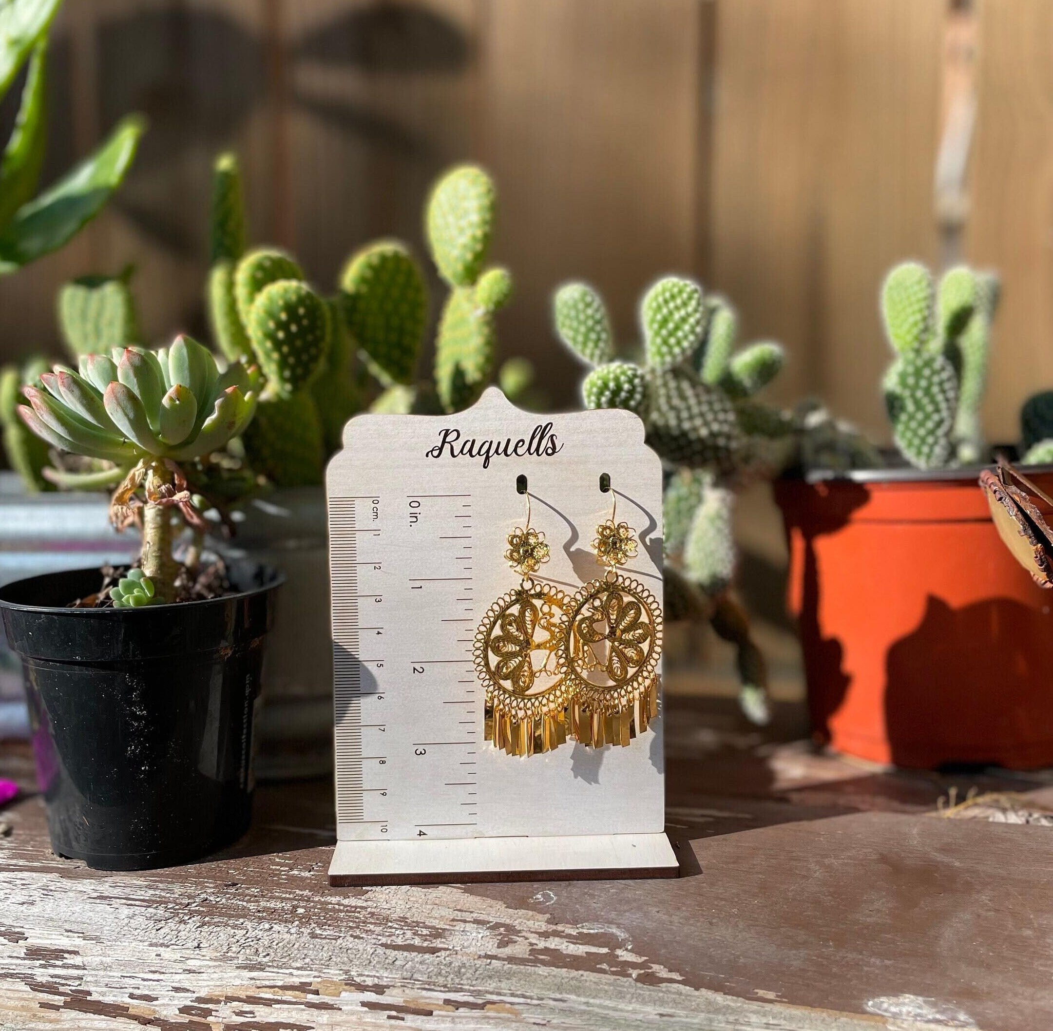 Image of Peacock-Gorgeous & Elegant Mexican Artisanal Gold Plated Filigree Earrings - Beautifully made by our Oaxaca Artisan Partners