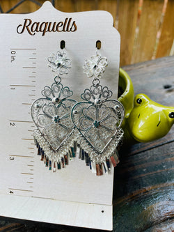 Image of Heart-Traditional Mexican Artisanal Earrings - Gold Plated Beautiful Folkloric Earrings made by our Oaxaca Artisan Partners