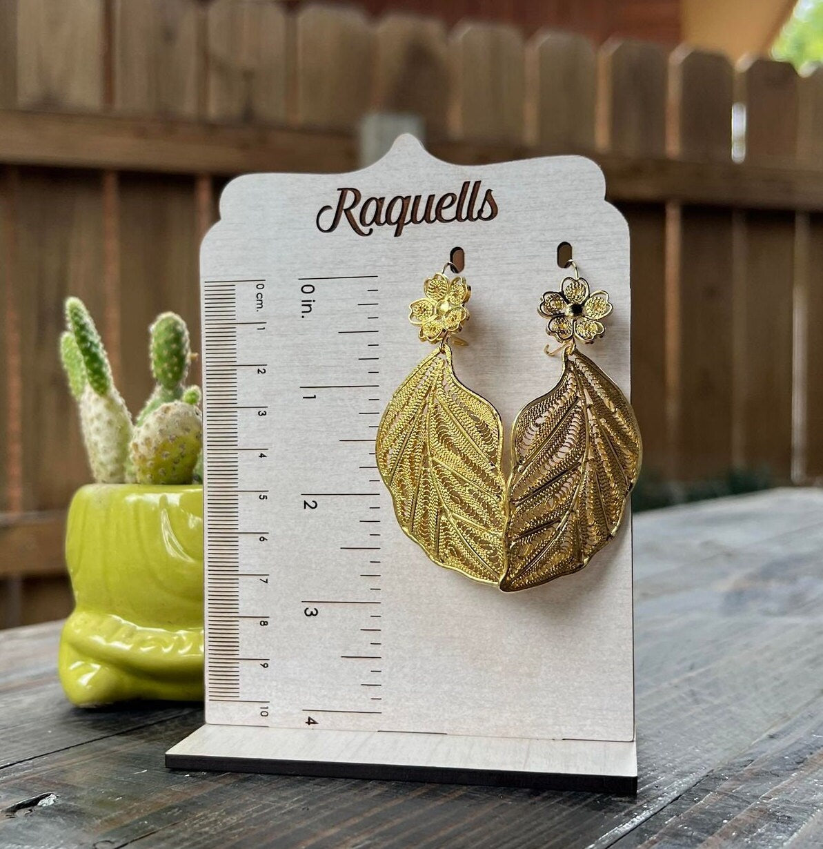 Image of Hoja Inspired Mexican Earrings - Handcrafted Gold Plated Folkloric Artisan Jewelry- Made by our Oaxaca Artisan Partners