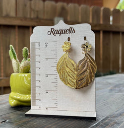 Image of Hoja Inspired Mexican Earrings - Handcrafted Gold Plated Folkloric Artisan Jewelry- Made by our Oaxaca Artisan Partners