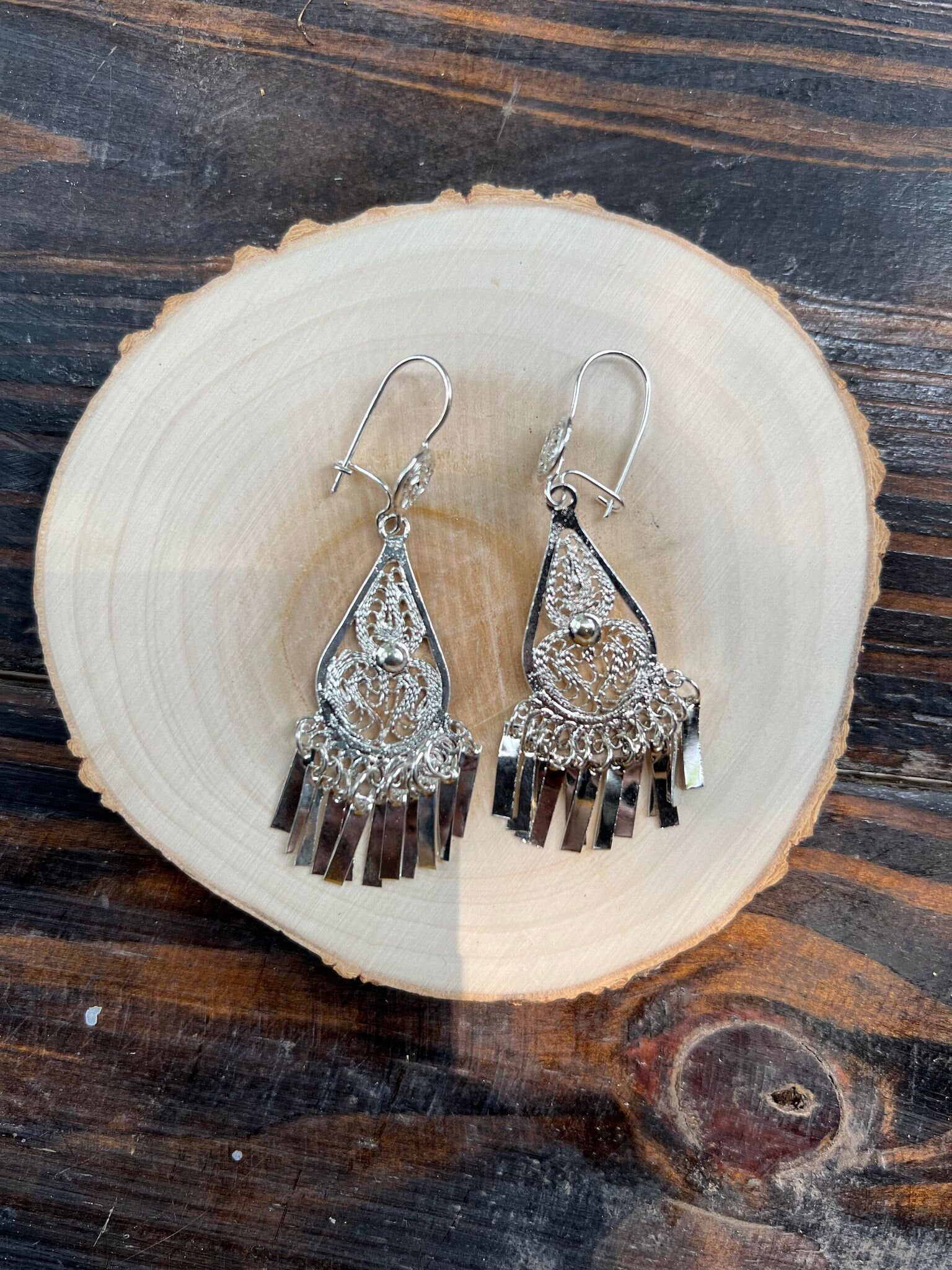 Image of Gota Rellena - Mexican Artisanal Earrings- Beautiful Filigree Gold Plated Rain Drop Folkloric Earrings made by our Oaxaca Artisan Partners