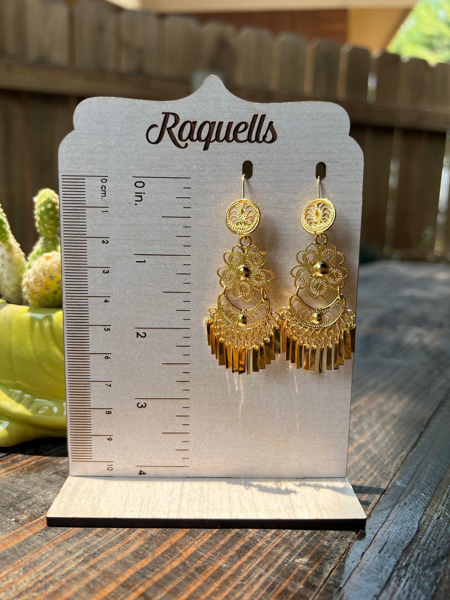 Margarita Luna- Mexican Artisanal Earrings- Beautiful Filigree Gold Plated Folkloric Earrings made by our Oaxaca Artisan Partners