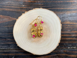 Image of Huarachito -Inspired Artisanal Mexican Traditional Earrings - Filigree Gold Plated Folkloric Earrings made by our Oaxaca Artisan Partners