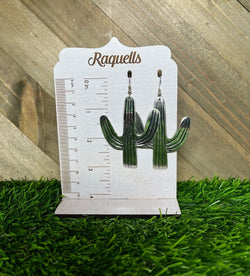 Image of Cactus-Shaped Metal Earrings – Western Boho Jewelry