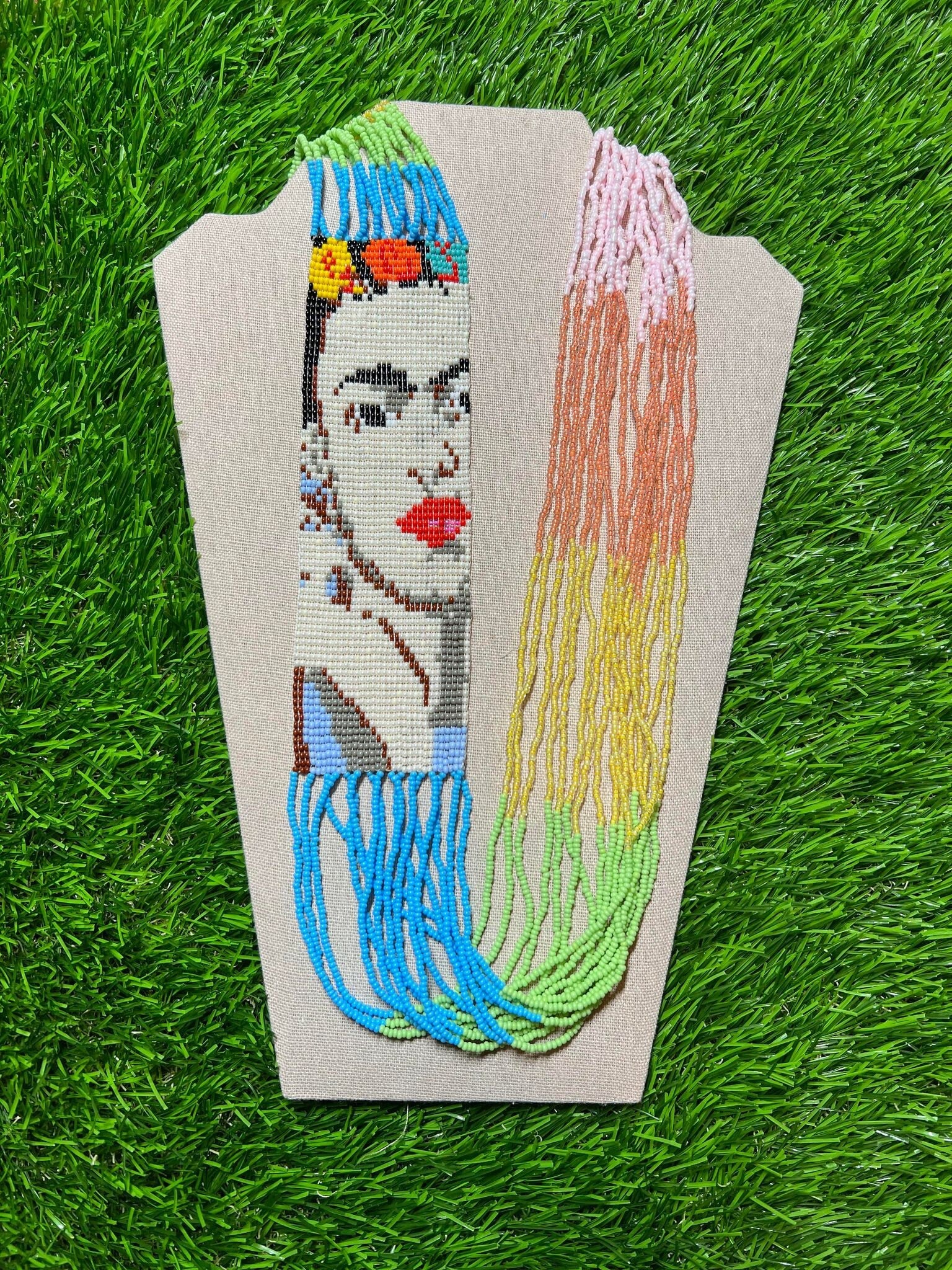 Image of Beautiful Artisanal Mexican Beaded Frida Necklace - Made by our Oaxaca Artisan Partners