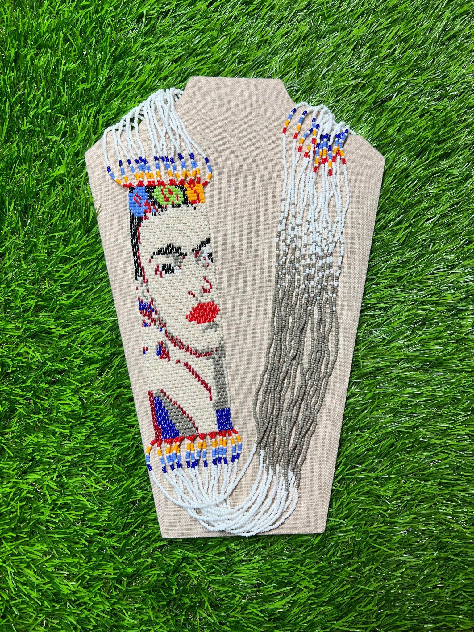 Image of Beautiful Artisanal Mexican Beaded Frida Necklace - Made by our Oaxaca Artisan Partners