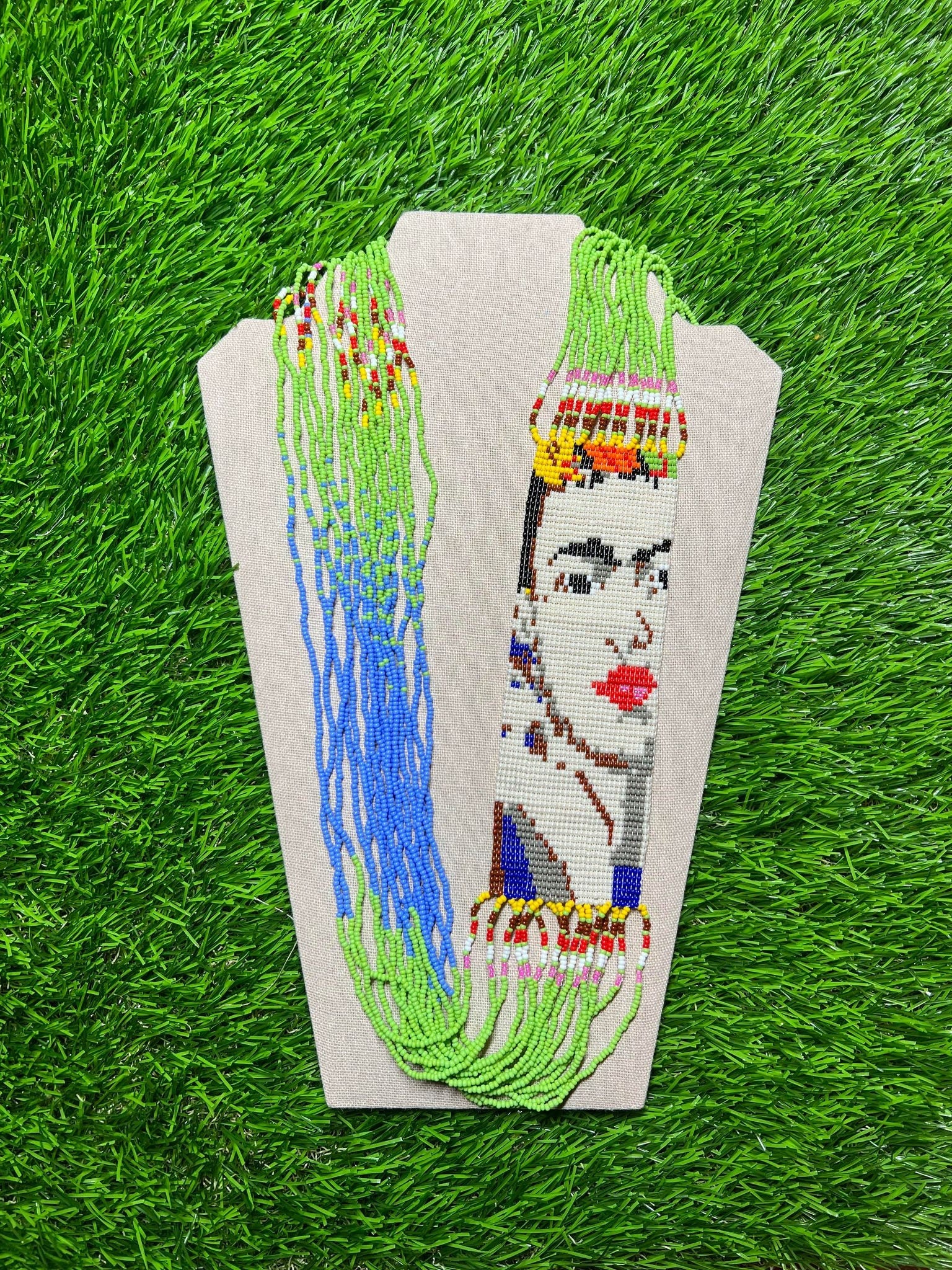 Image of Beautiful Artisanal Mexican Beaded Frida Necklace - Made by our Oaxaca Artisan Partners