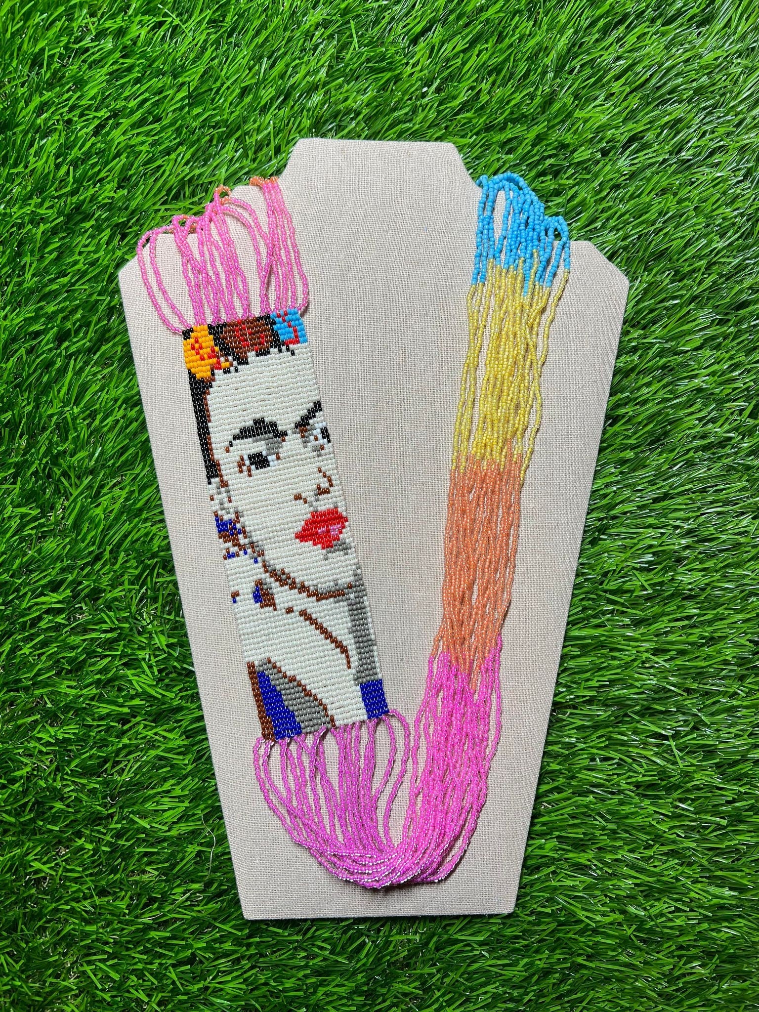 Image of Beautiful Artisanal Mexican Beaded Frida Necklace - Made by our Oaxaca Artisan Partners