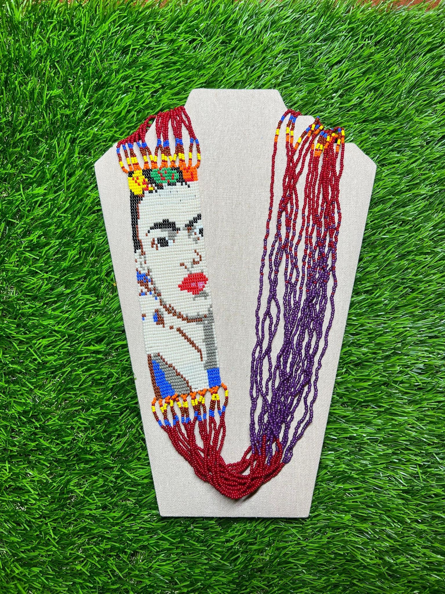 Image of Beautiful Artisanal Mexican Beaded Frida Necklace - Made by our Oaxaca Artisan Partners