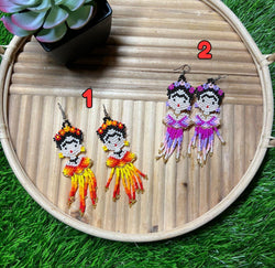 Image of Beautiful Beaded Handmade Frida Earrings - Artisan Made Jewelry