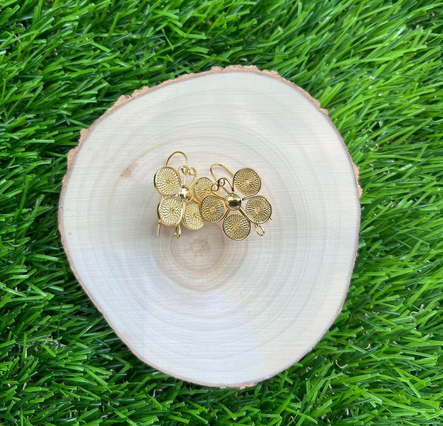 Image of Mariposita - Mexican Artisanal Earrings- Beautiful Filigree Gold Plated Butterfly Folkloric Earrings made by our Oaxaca Artisan Partners