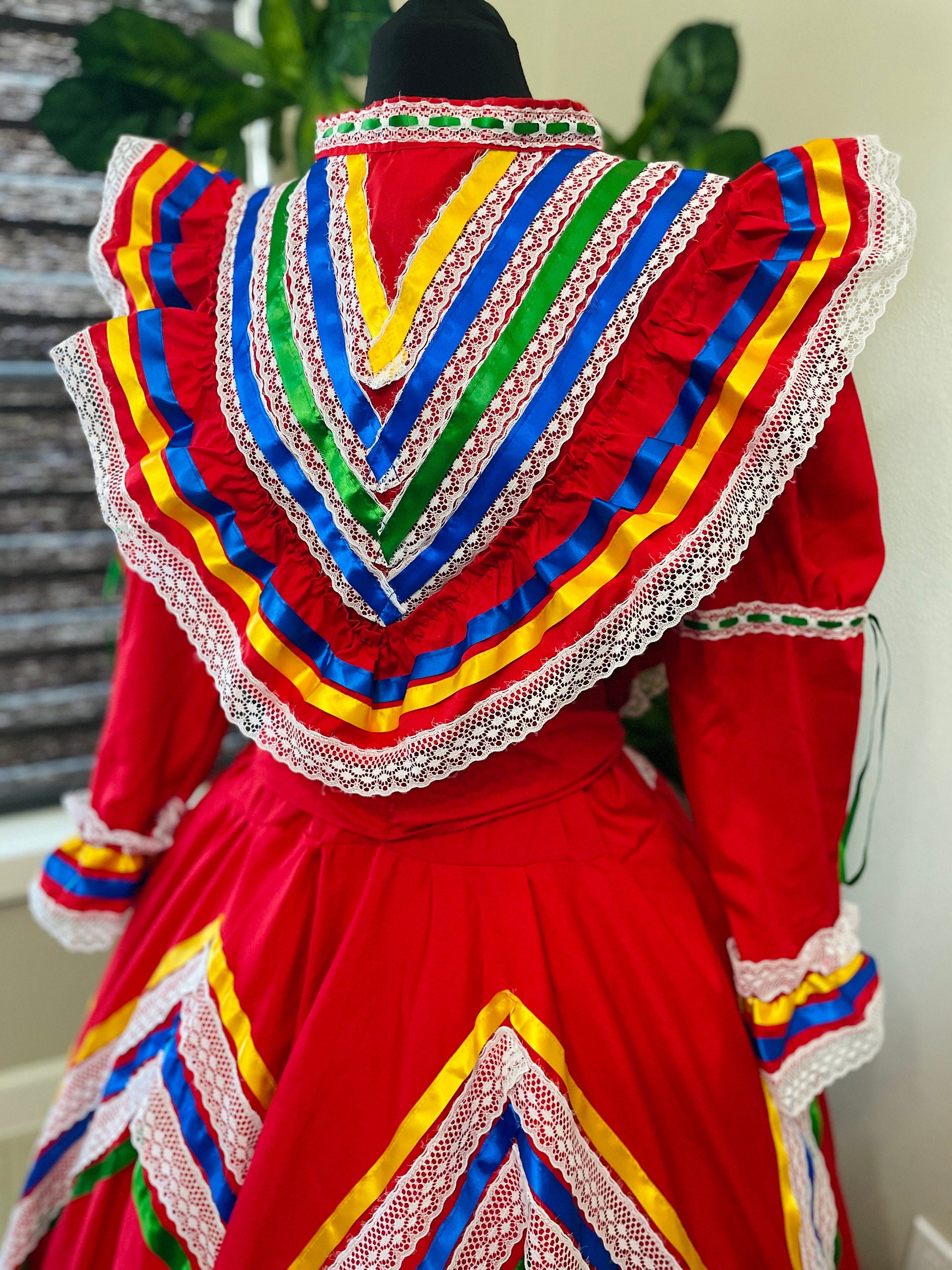 Beautiful Women's Jalisco Dress - Mexican Culture Costume - Handmade Dresses