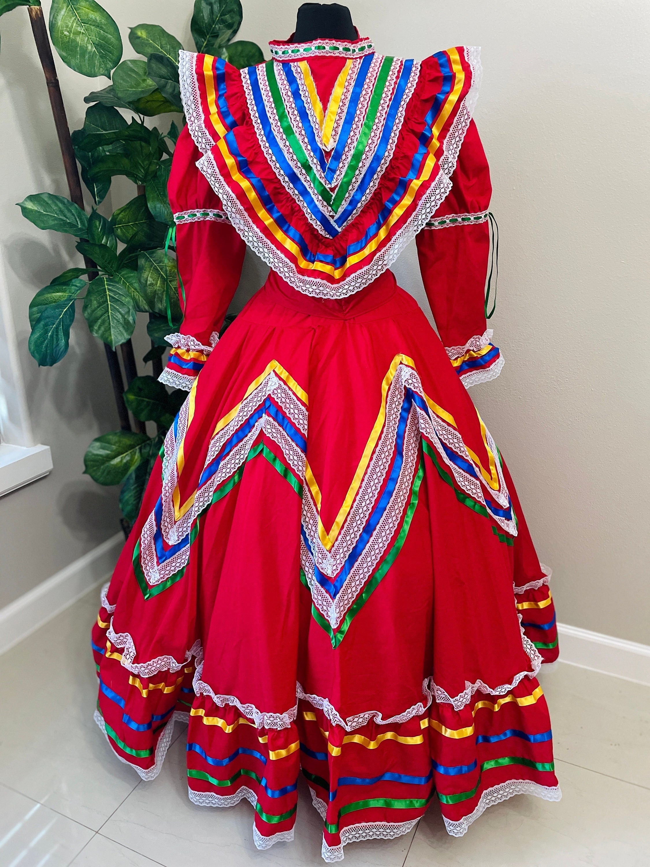 Image of Beautiful Women's Jalisco Outfit - Mexican Culture Costume - Handmade Outfit